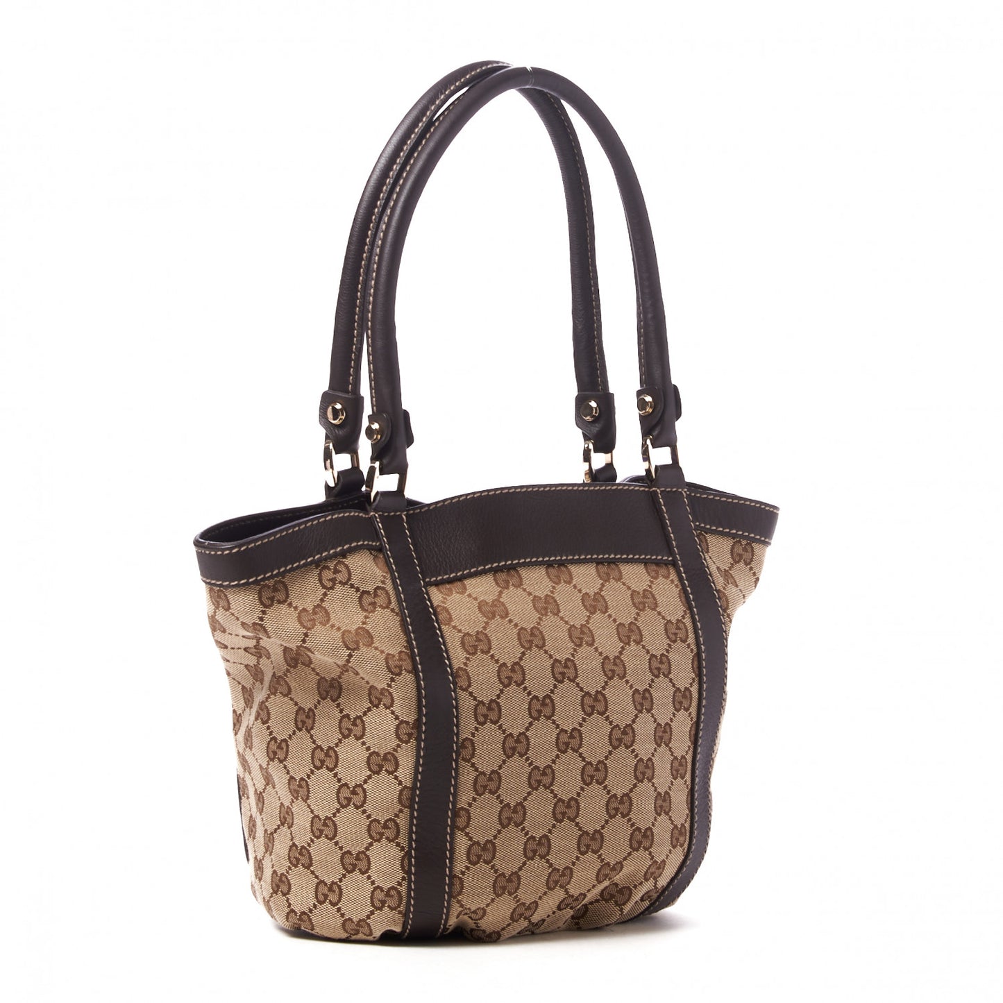 Monogram Small Gold D Ring Tote Brown