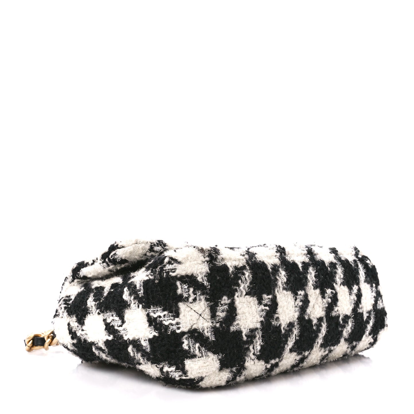 Tweed Quilted Medium Chanel 19 Flap Black Ecru White