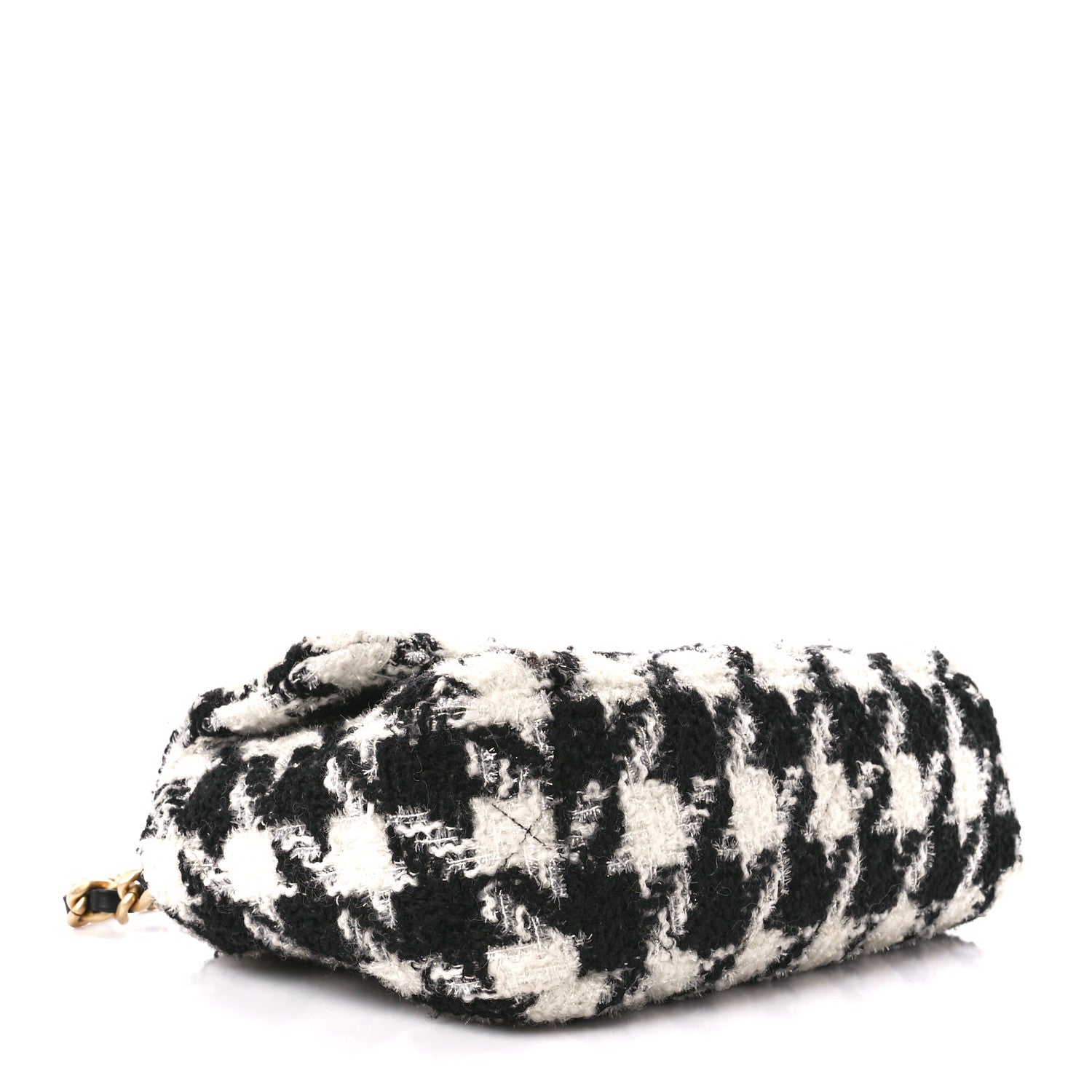 Chanel Tweed Quilted Medium Chanel 19 Flap Black Ecru White 4 of 11