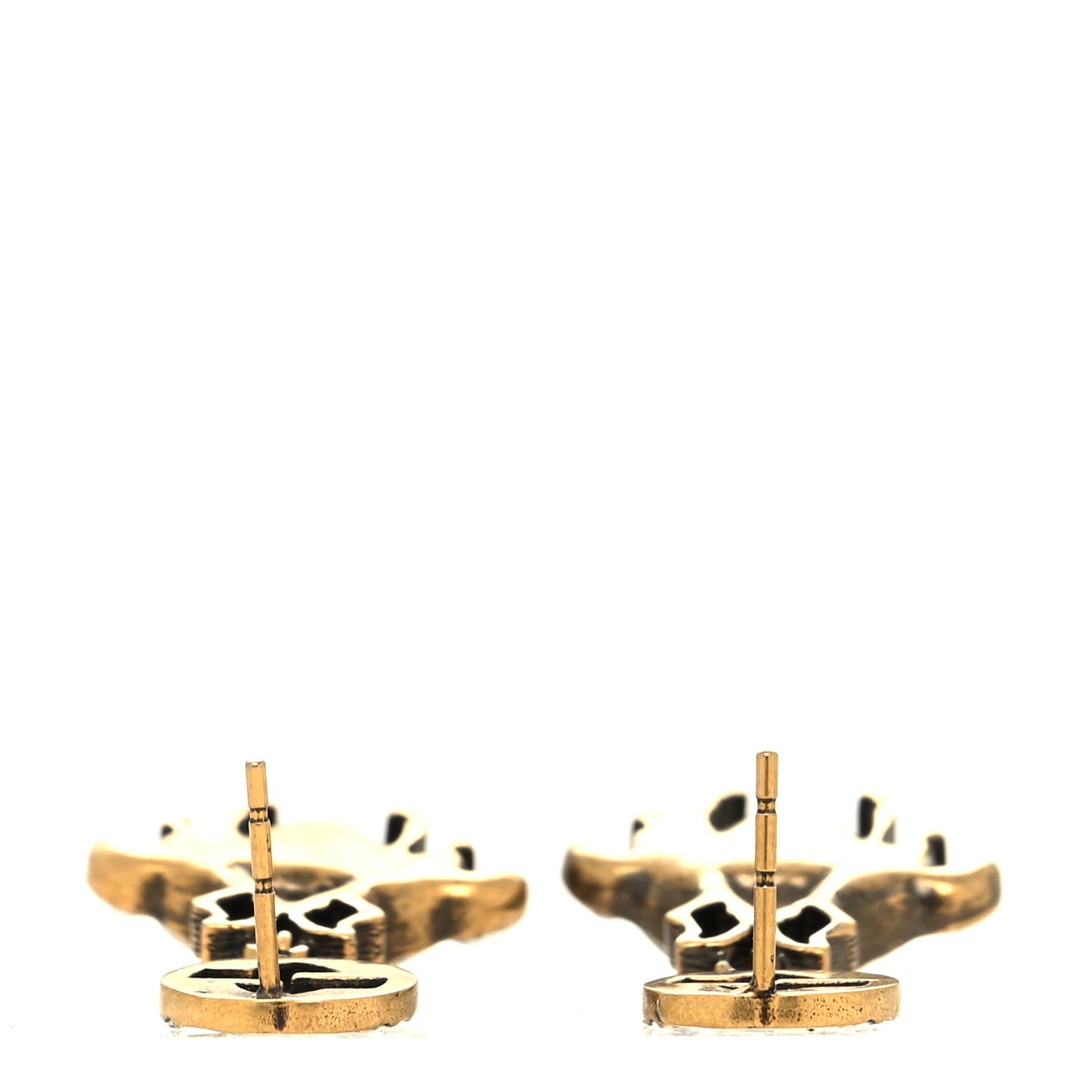 Crystal Pearl GG Drop Bee Earrings Gold