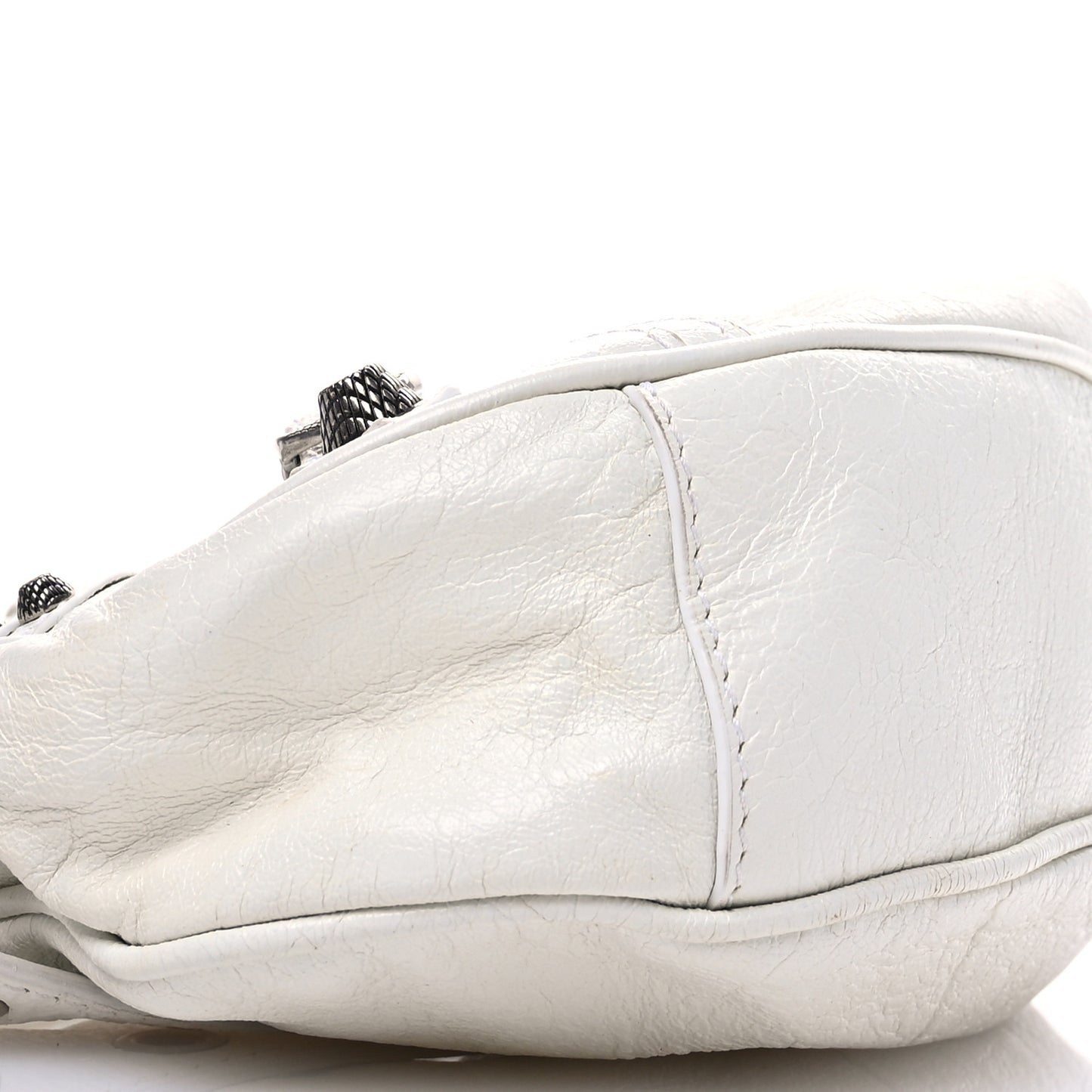 Agneau Arena Le Cagole Shoulder Bag XS Optic White