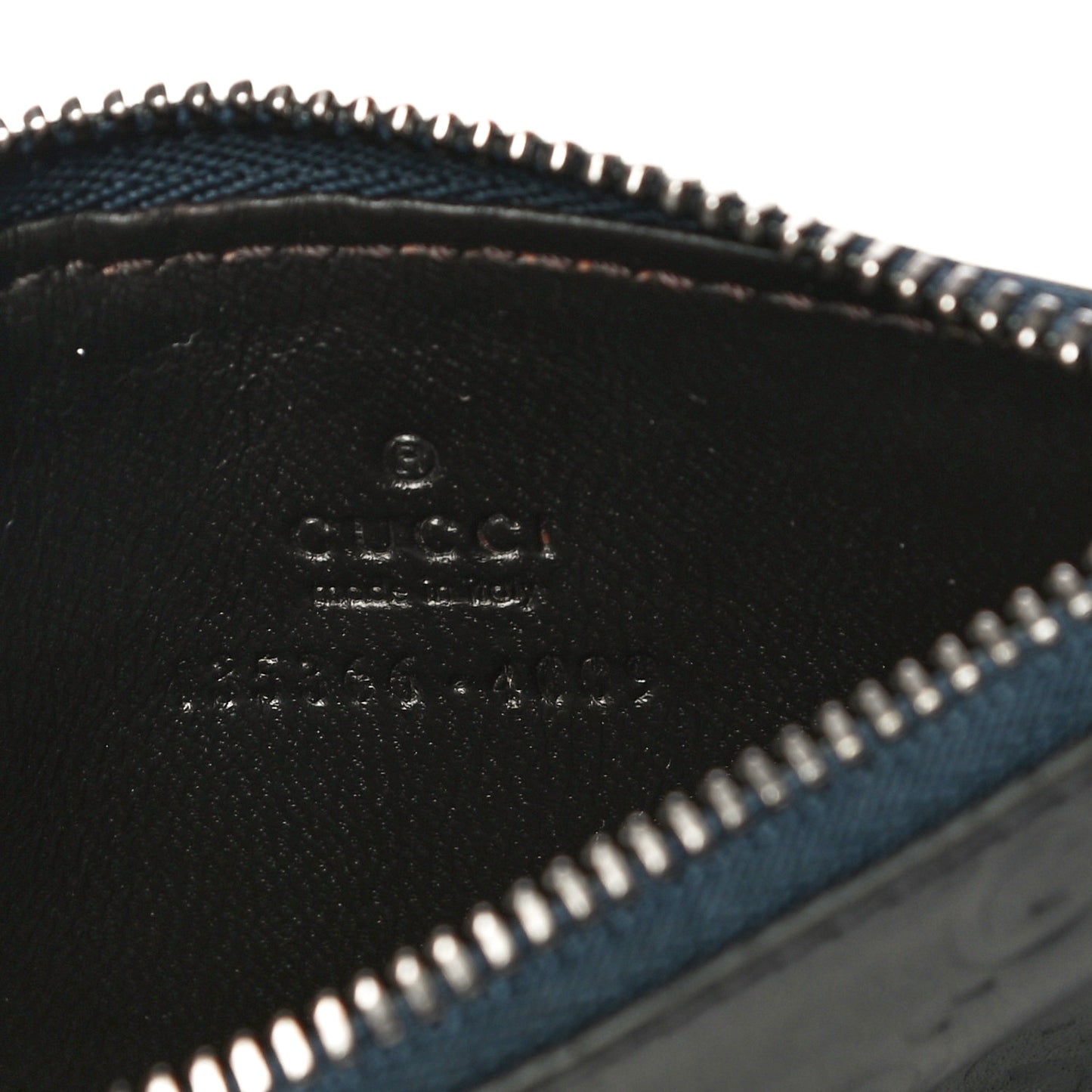 Guccissima Signature Coin Case Card Holder Blue