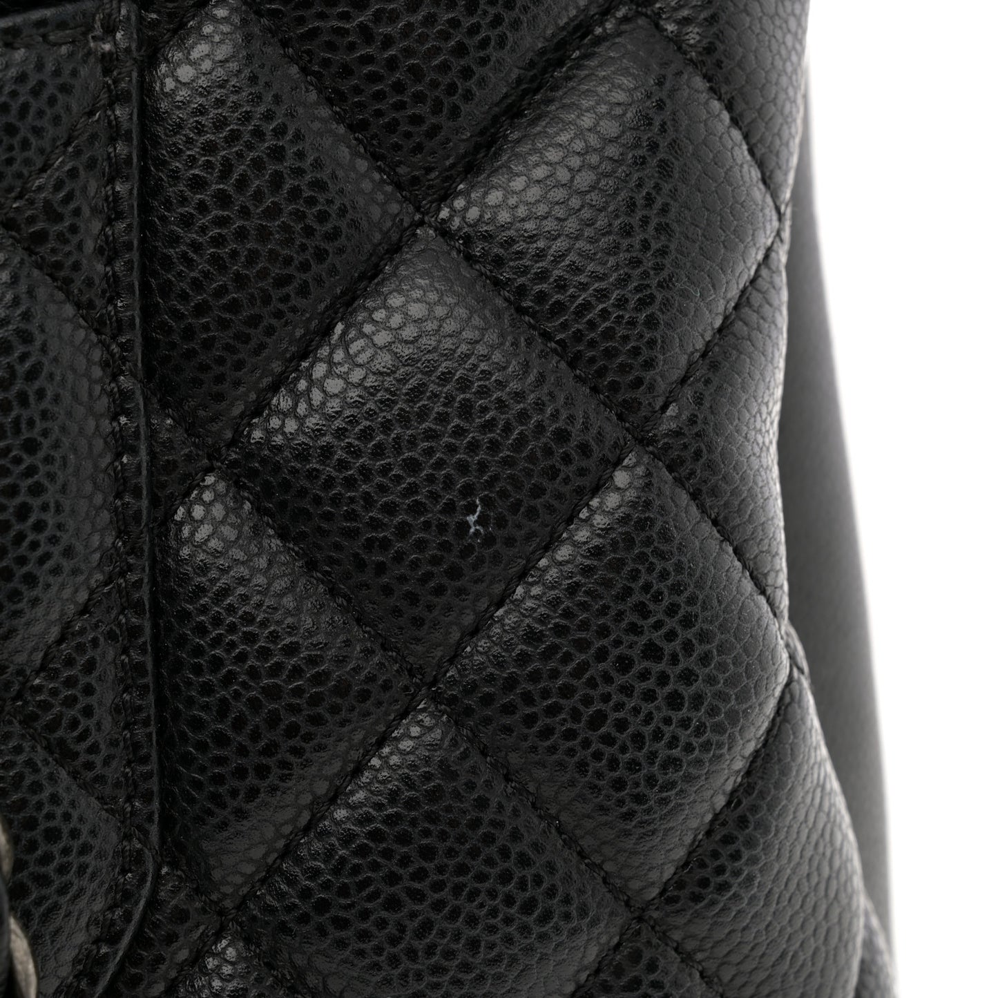 Caviar Quilted City Shopping Tote Black