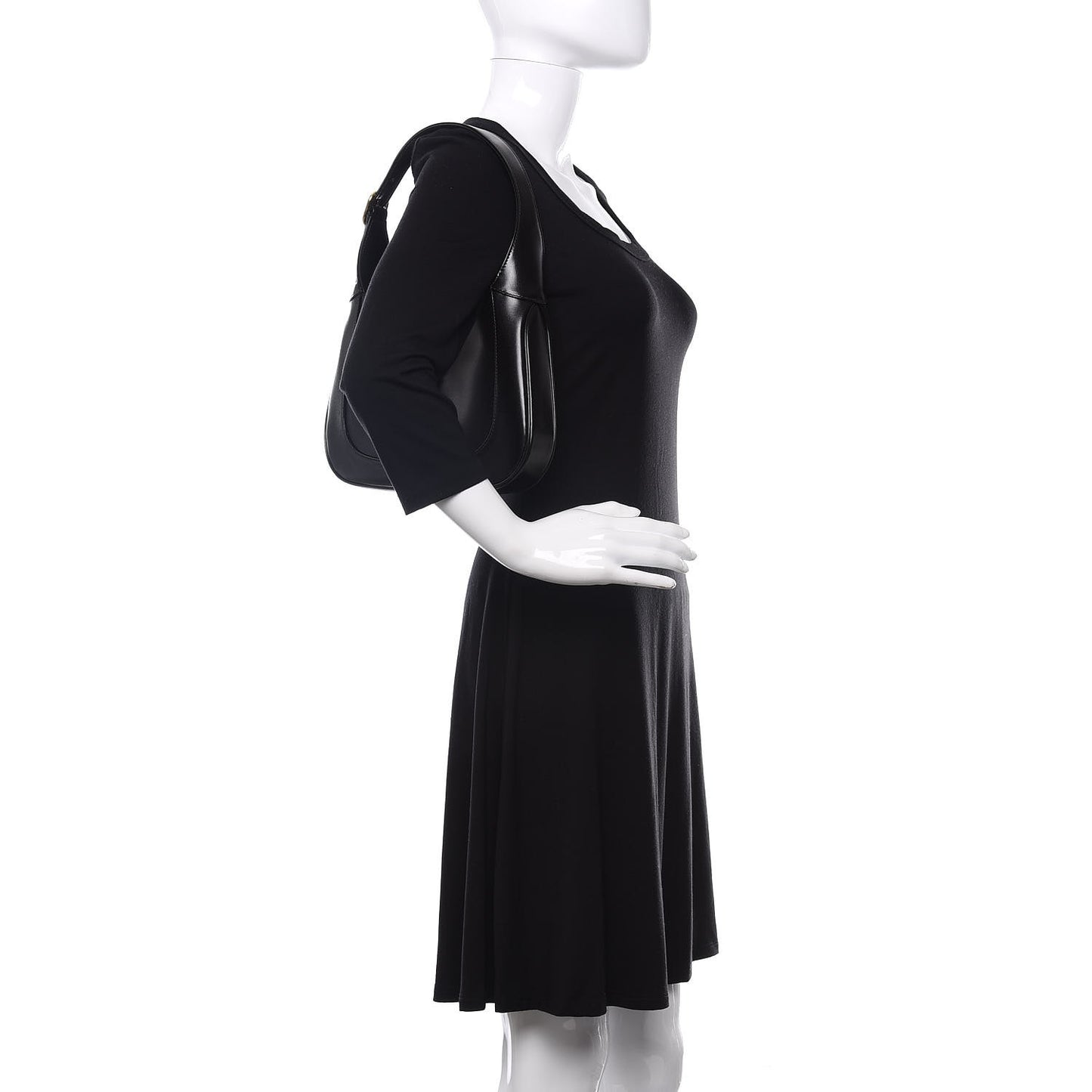 Boarded Dyana Lux Calfskin Small Jackie 1961 Hobo Black