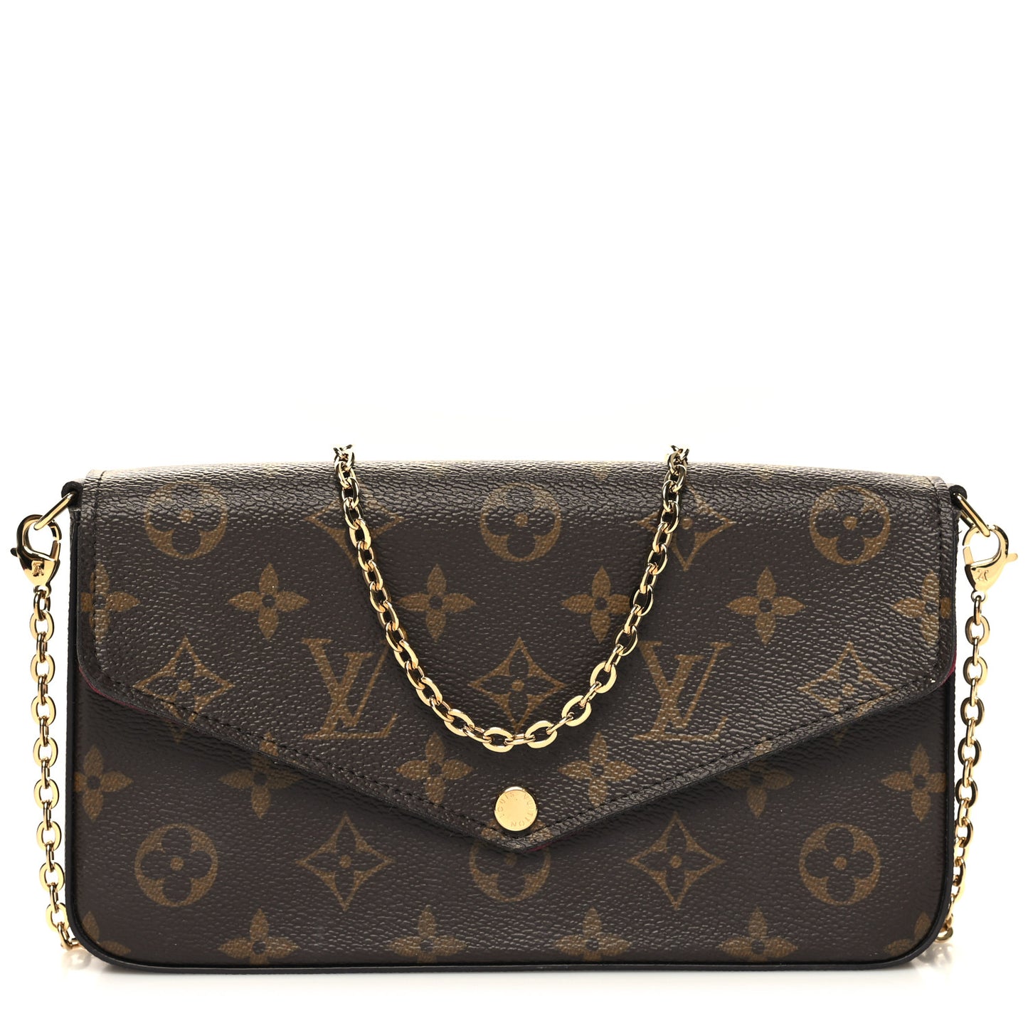 Monogram Pochette Felicie Chain Wallet Fuchsia