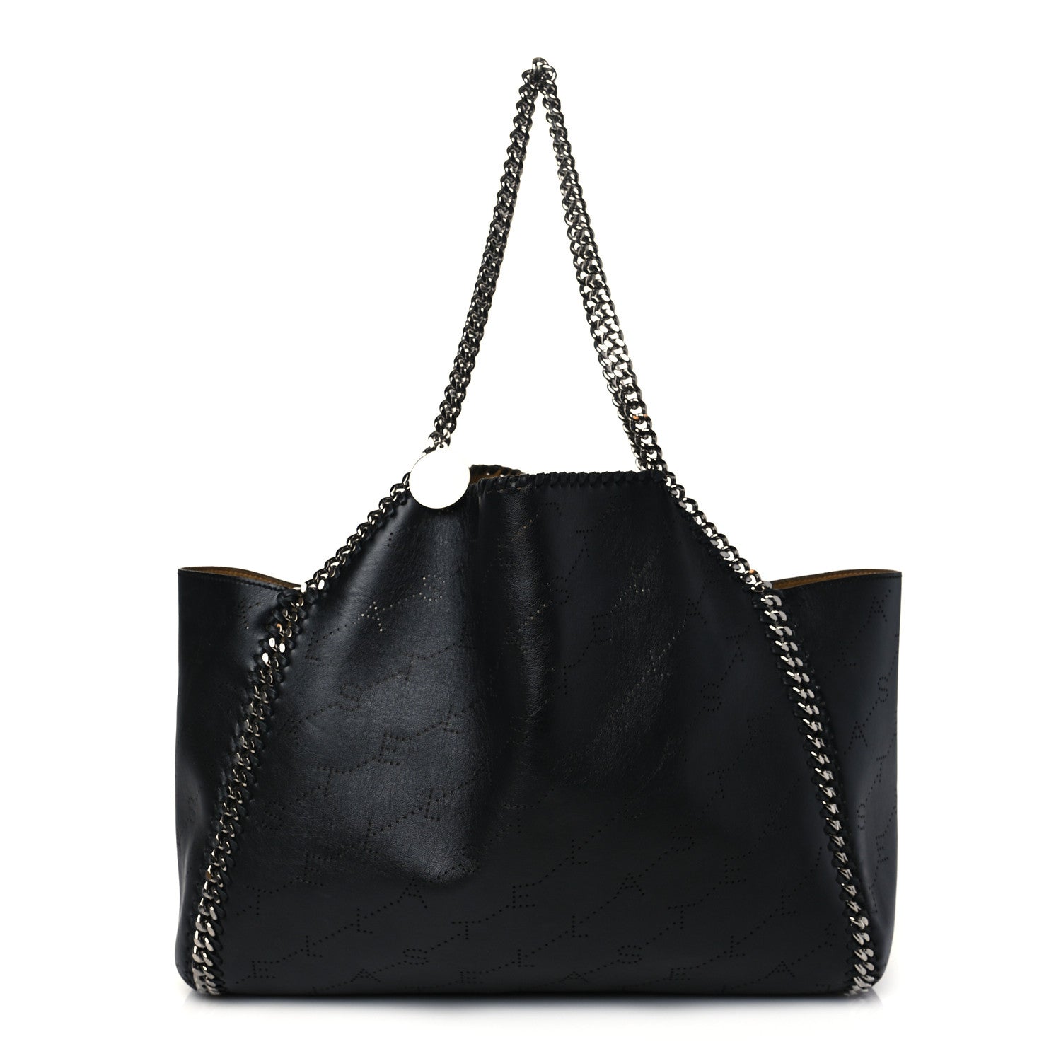 Stella McCartney Eco Alter Nappa Perforated Logo Falabella Reversible Tote Black 2 of 10