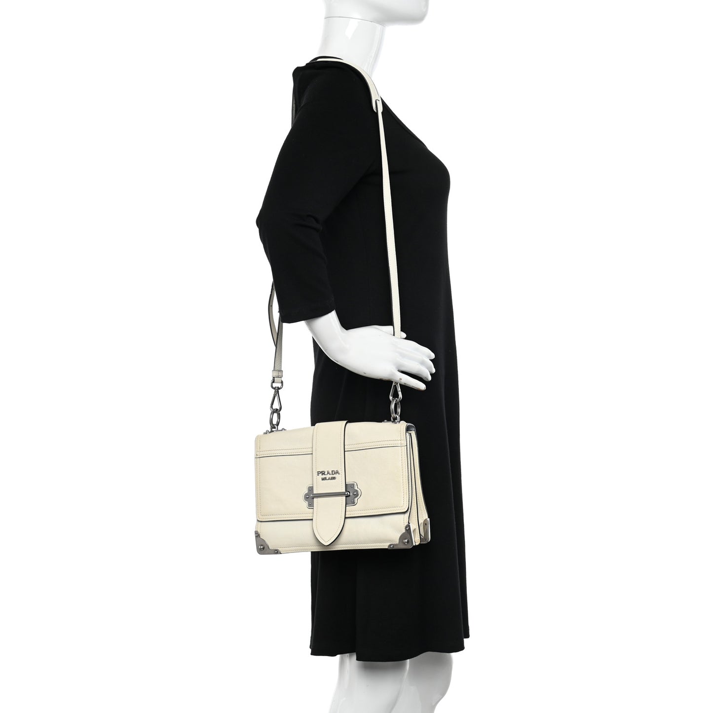 Glace Calfskin Large Soft Cahier Bag White