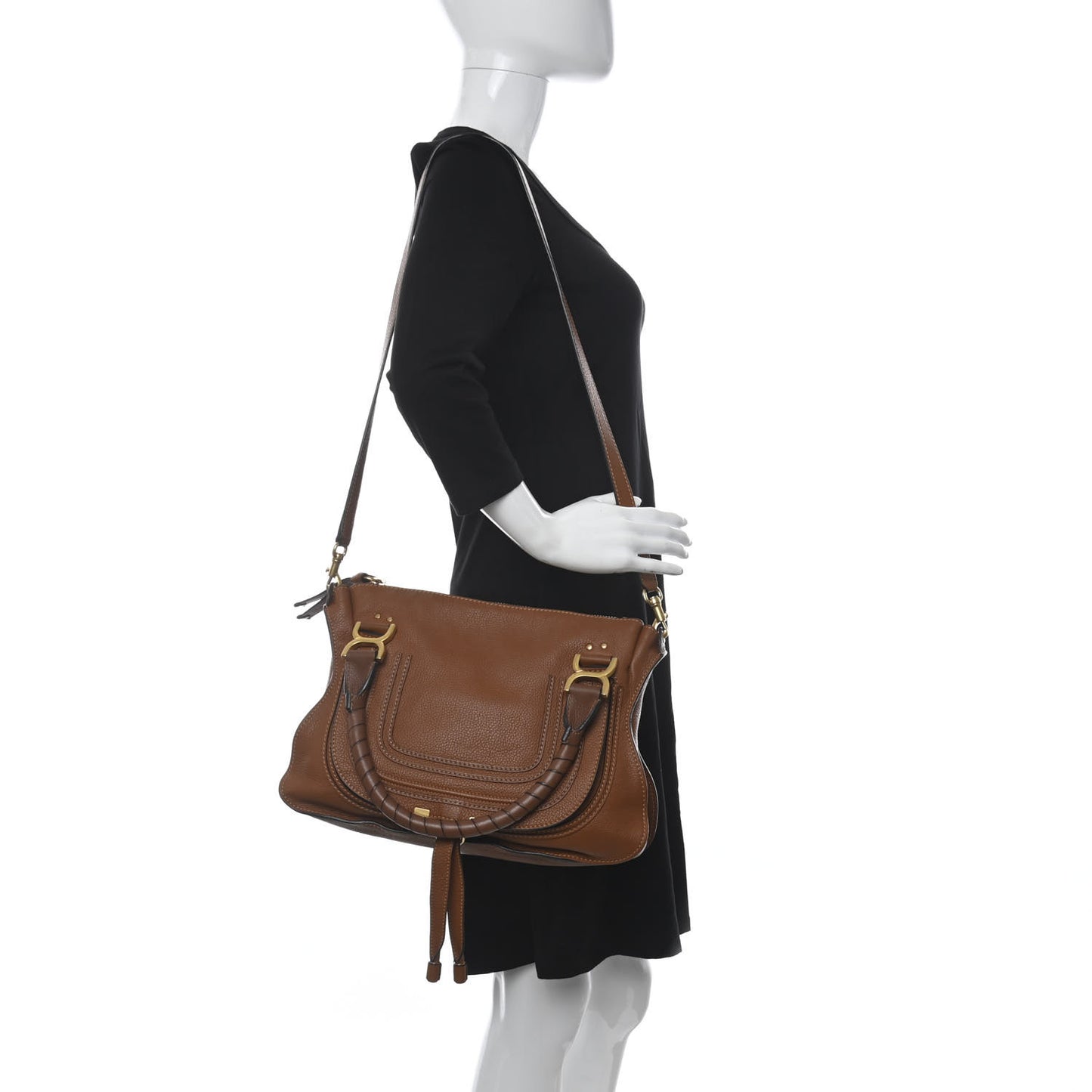 Calfskin Medium Marcie Satchel Tan