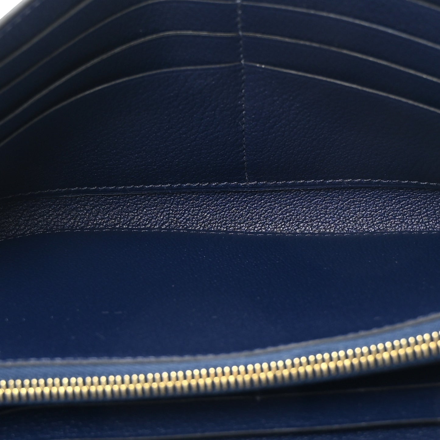 Ostrich Kelly Longue Wallet Bleu Iris