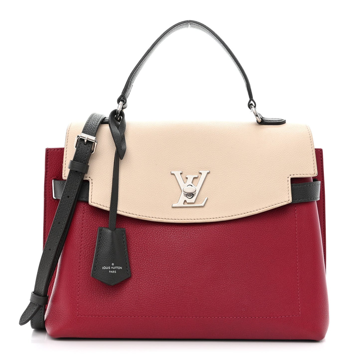 Soft Calfskin Lockme Ever Lie De Vin Etain Creme