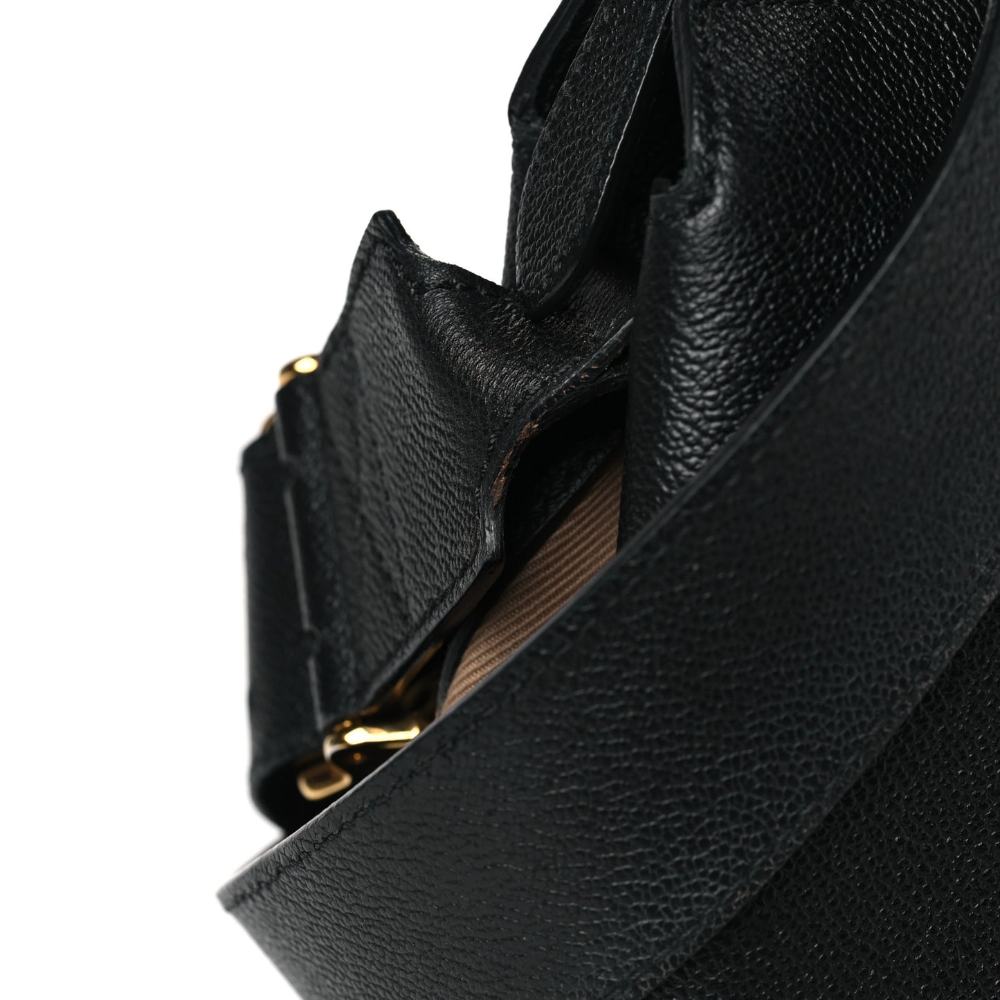 Soft Grain Calfskin House Check Small Helmsley Crossbody Black
