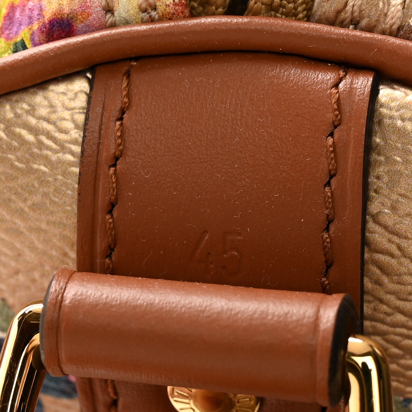 Metallic Monogram LV Garden Keepall Bandouliere 45 Gold