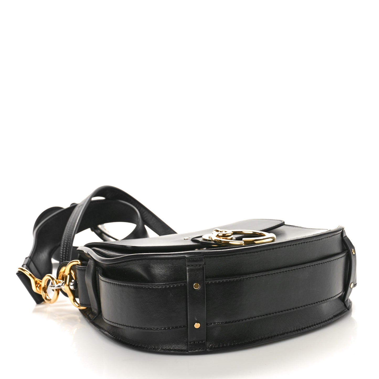 Calfskin Suede Large Tess Bag Black
