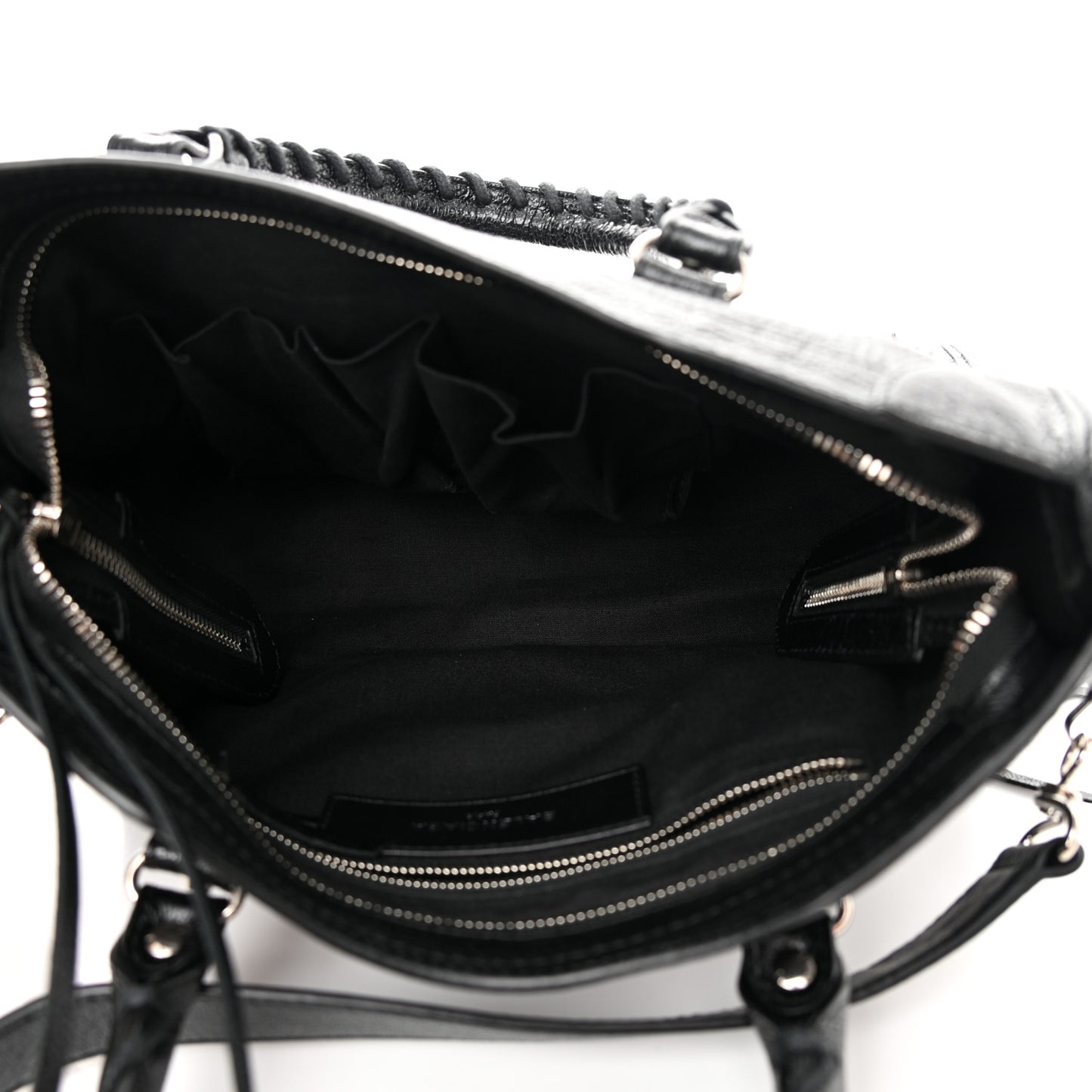 Chevre Silver Metallic Edge Hardware S City Black