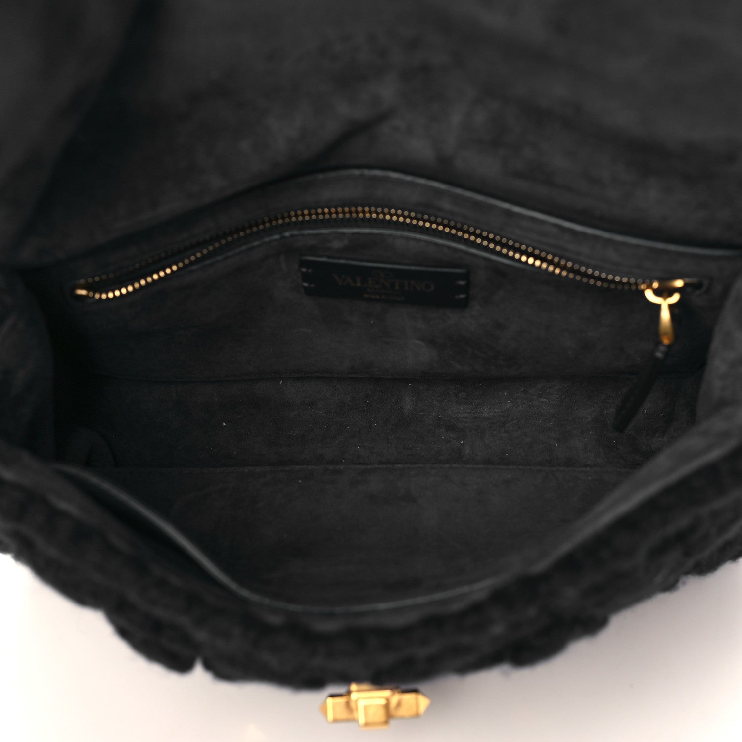 Valentino Garavani Cashmere Medium Roman Stud Shoulder Bag Marine 5 of 8