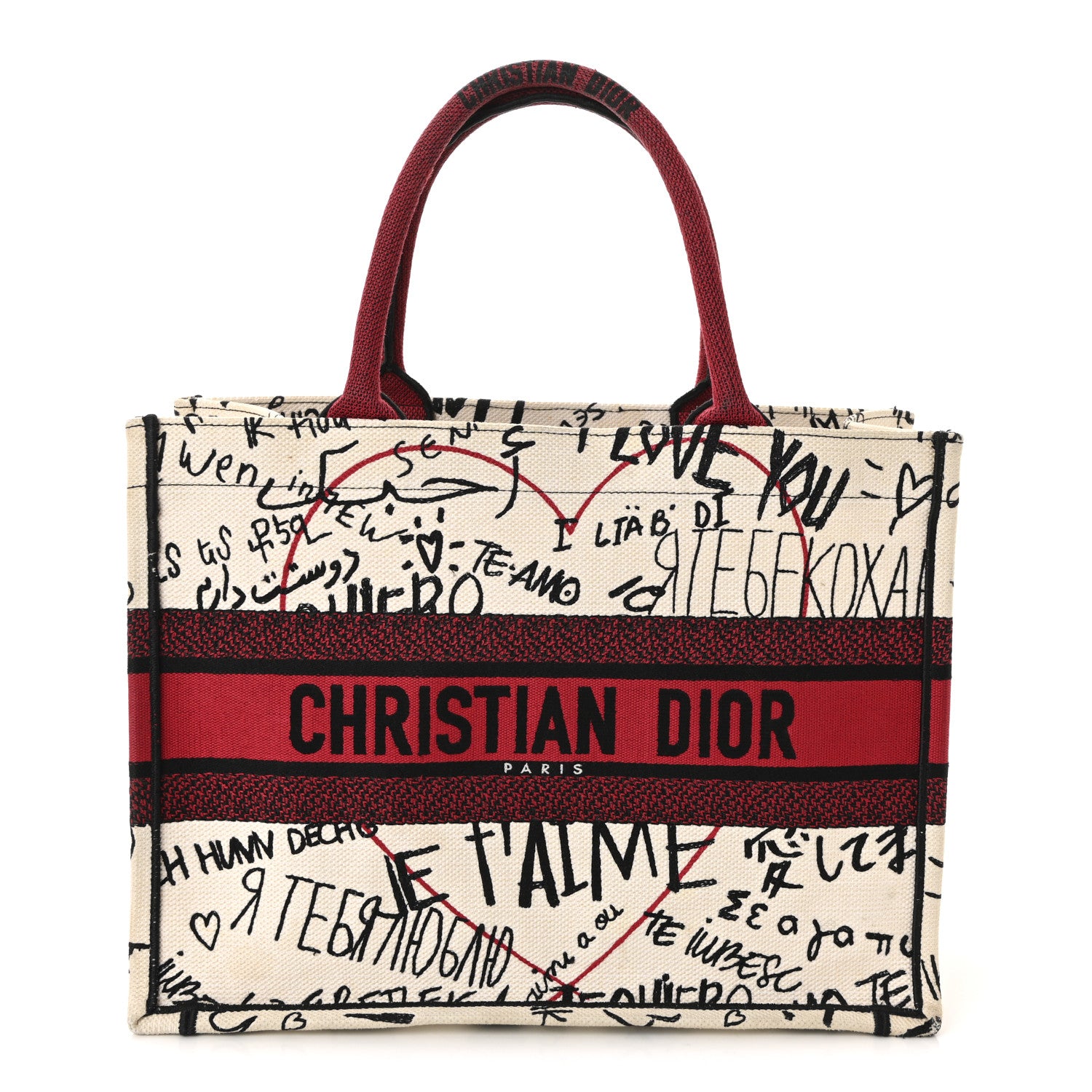 Christian Dior Canvas Embroidered Medium Dioramour Graffiti Book