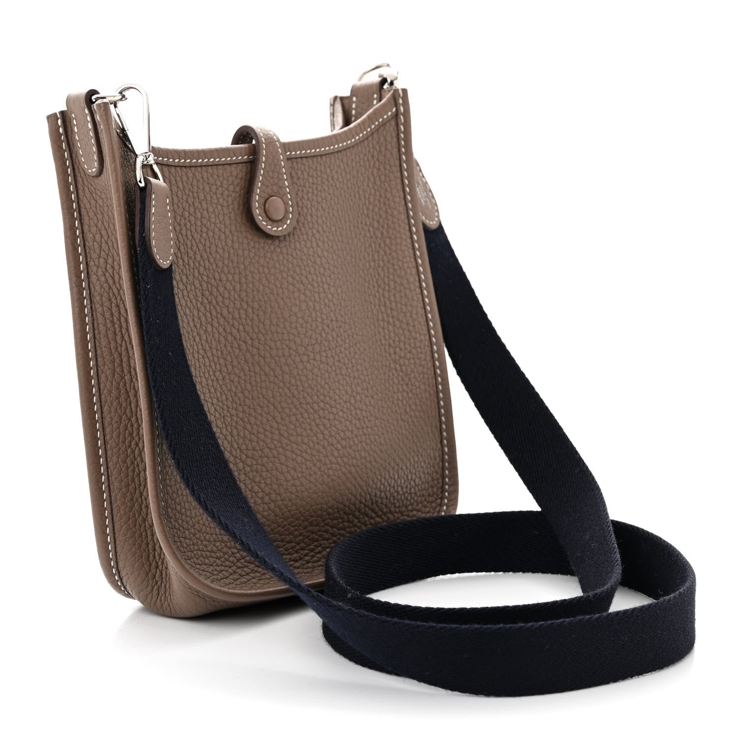 Hermes Taurillon Clemence Amazone Evelyne TPM Etoupe Bleu Indigo 3 of 12