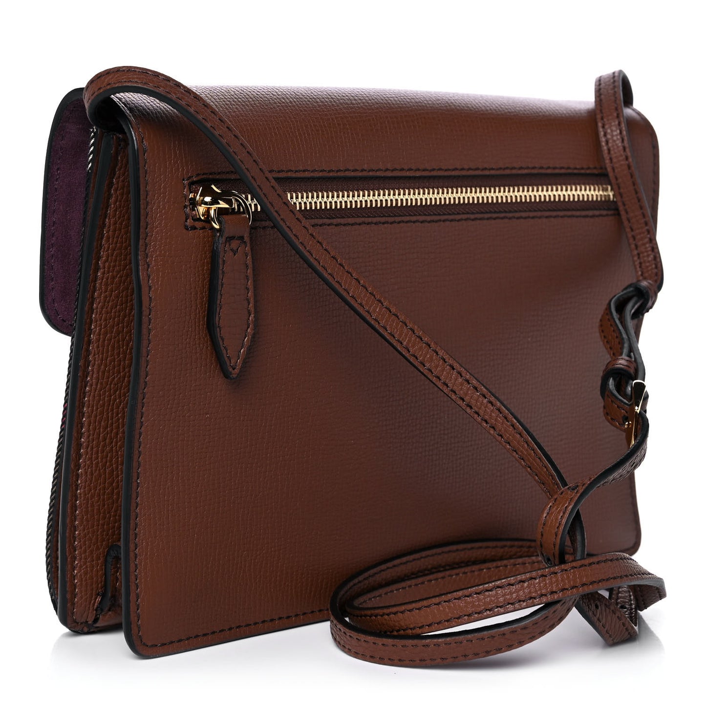 Derby Calfskin House Check Small Macken Crossbody Bag Tan