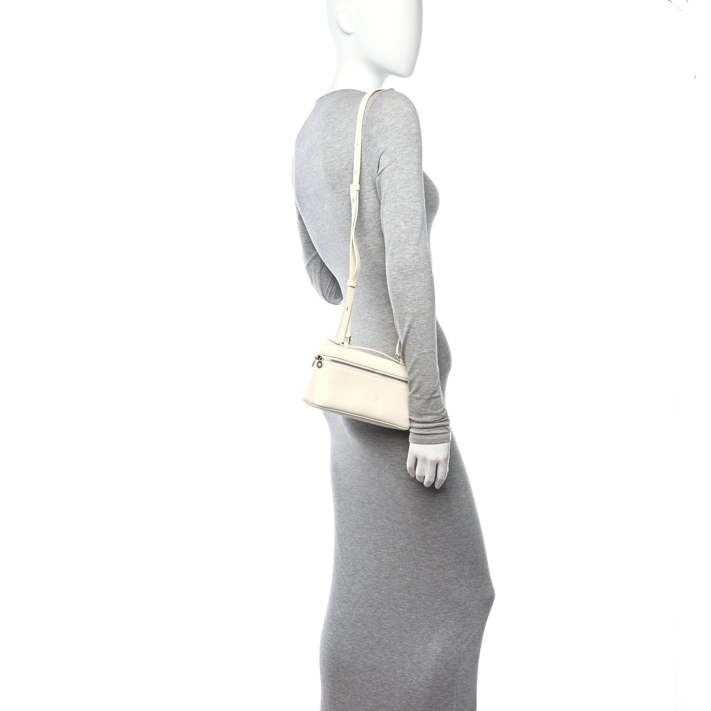 Grained Calfskin L19 Extra Pocket Pouch Whisper White