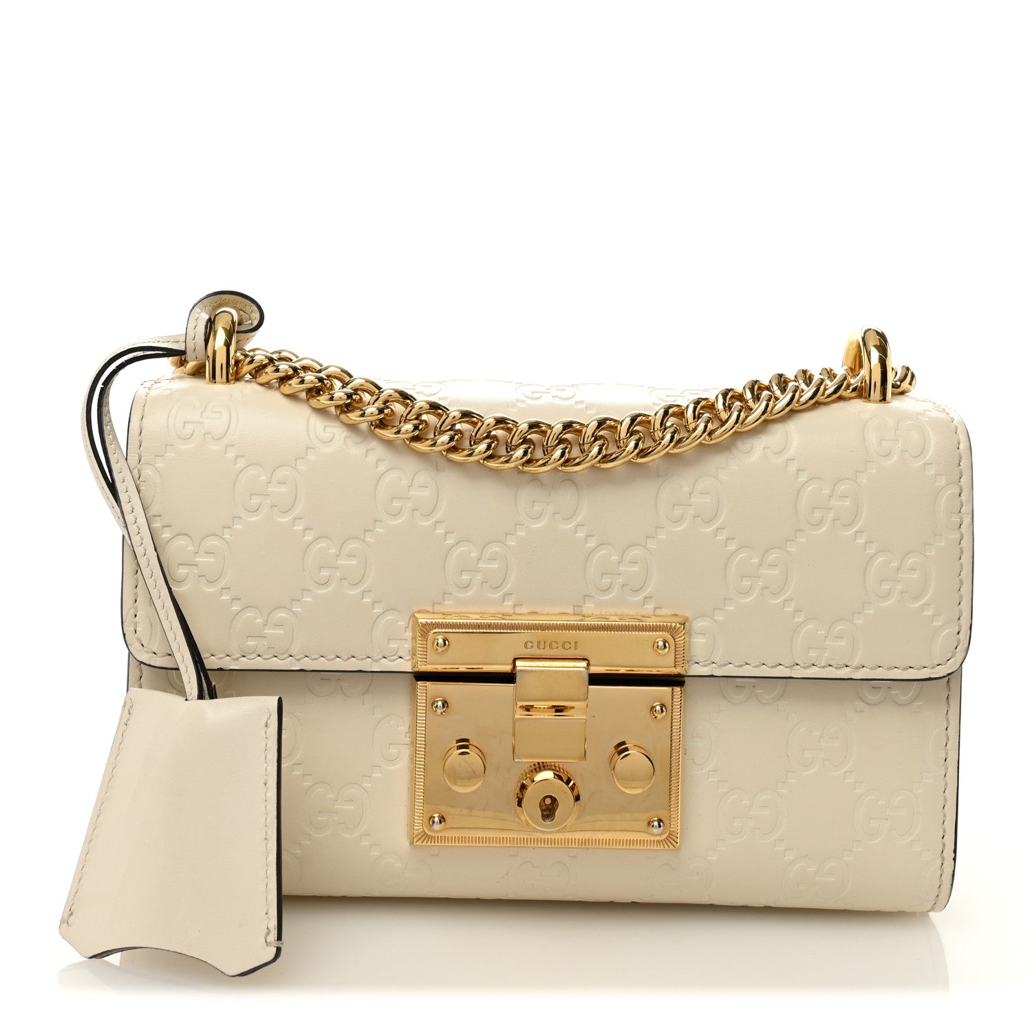 Gucci Guccissima Small Padlock Shoulder Bag White 1795786  display picture 3
