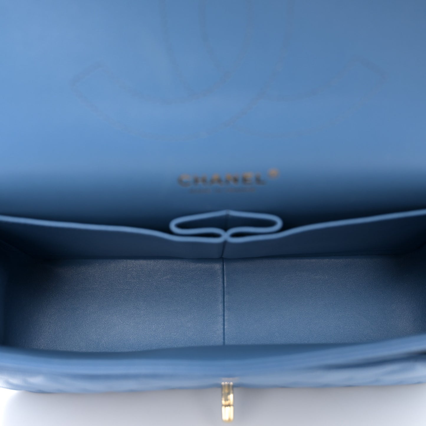 Caviar Quilted Jumbo Double Flap Blue
