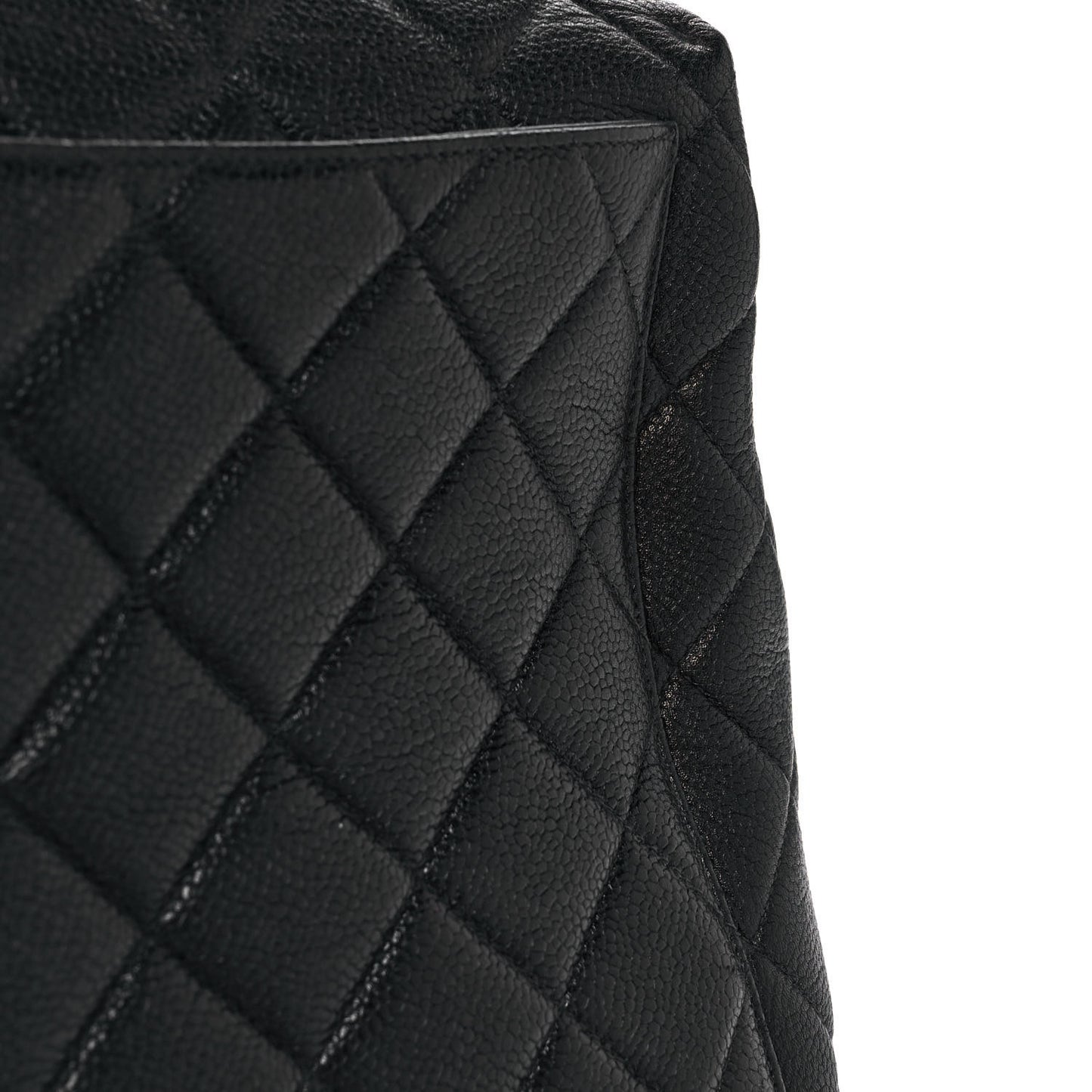 Caviar Quilted Jumbo Kelly Flap Black