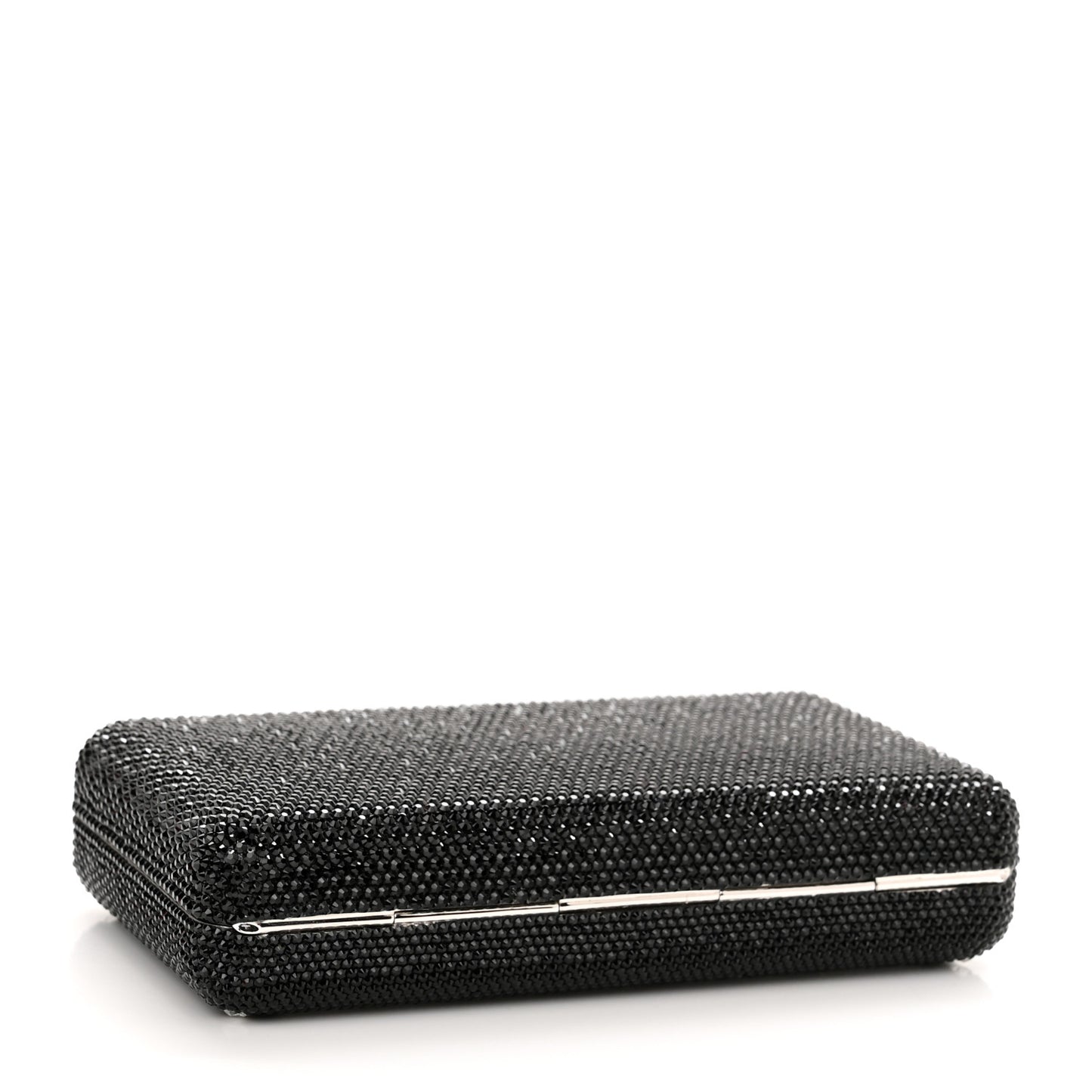 Crystal Bespoke Slim Slide Clutch Black Silver