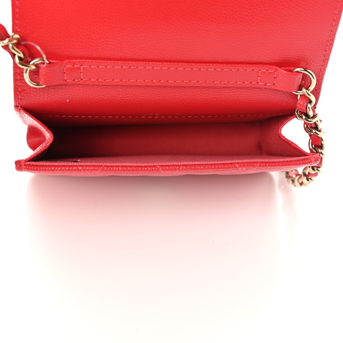Caviar Quilted Mini Chain Bag Red