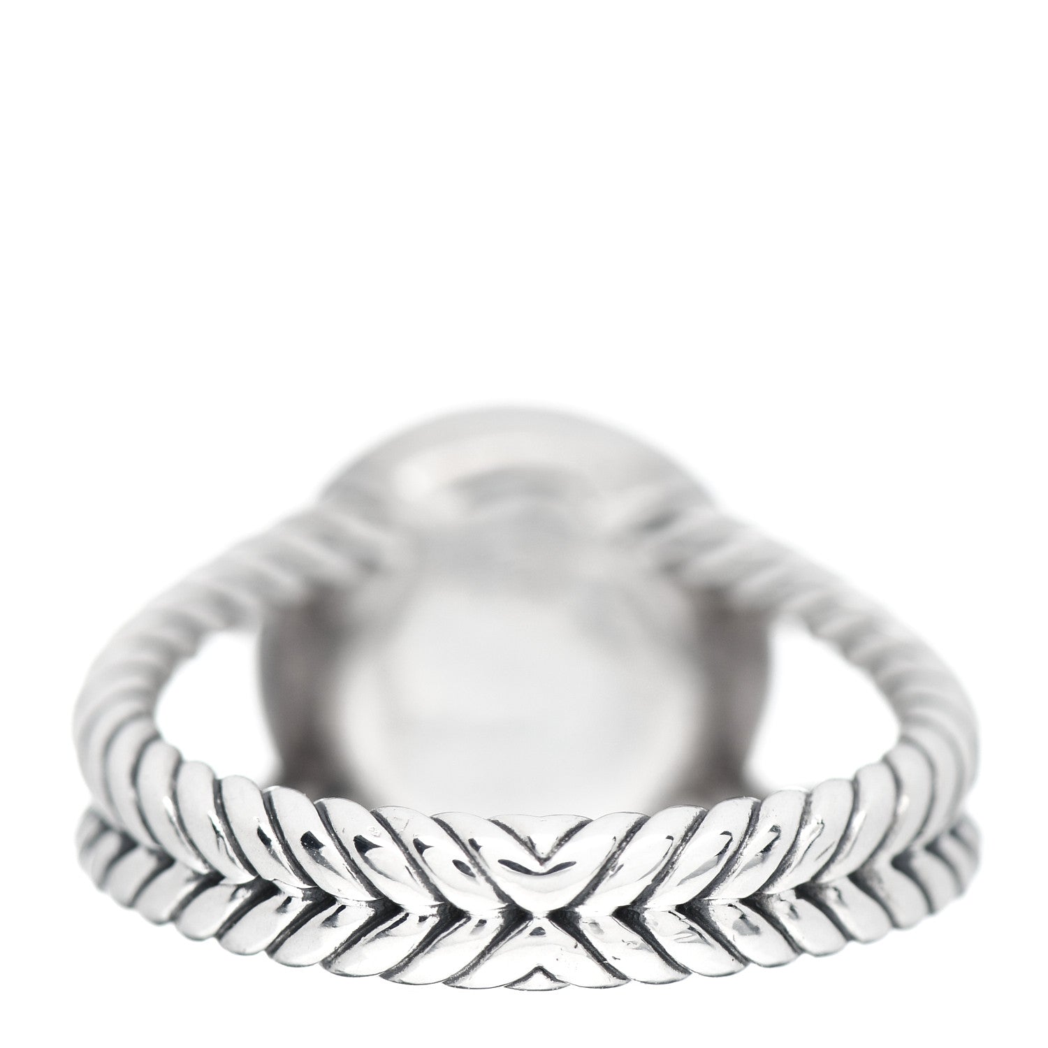 David Yurman Sterling Silver Diamond Pearl 8mm Petite Cerise Ring 54 6.75 4 of 5