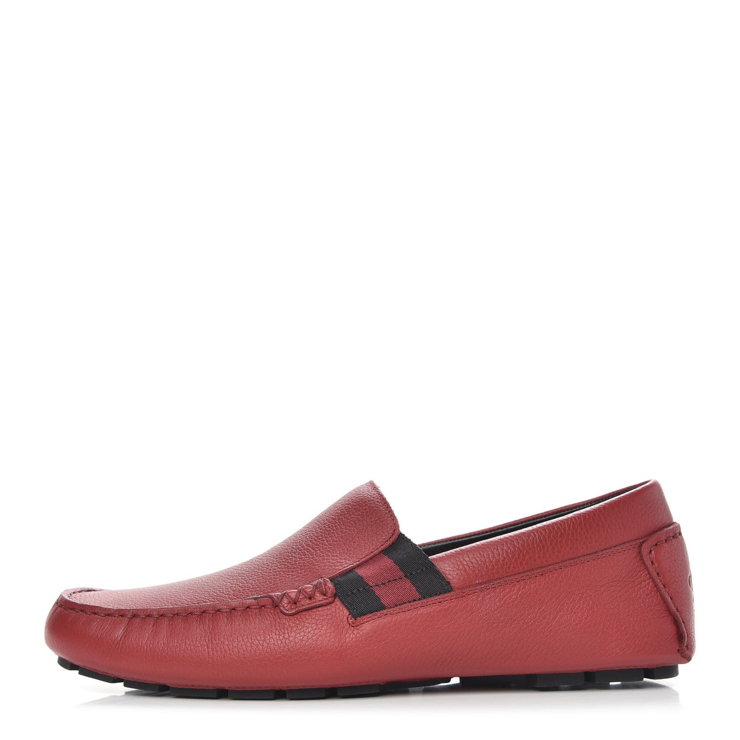 Calfskin Web Mens Driver Loafers 8 Red