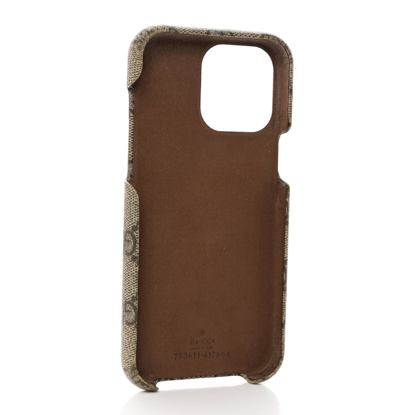 GG Supreme Monogram Ophidia iPhone 14 Pro Max Phone Case Beige Ebony