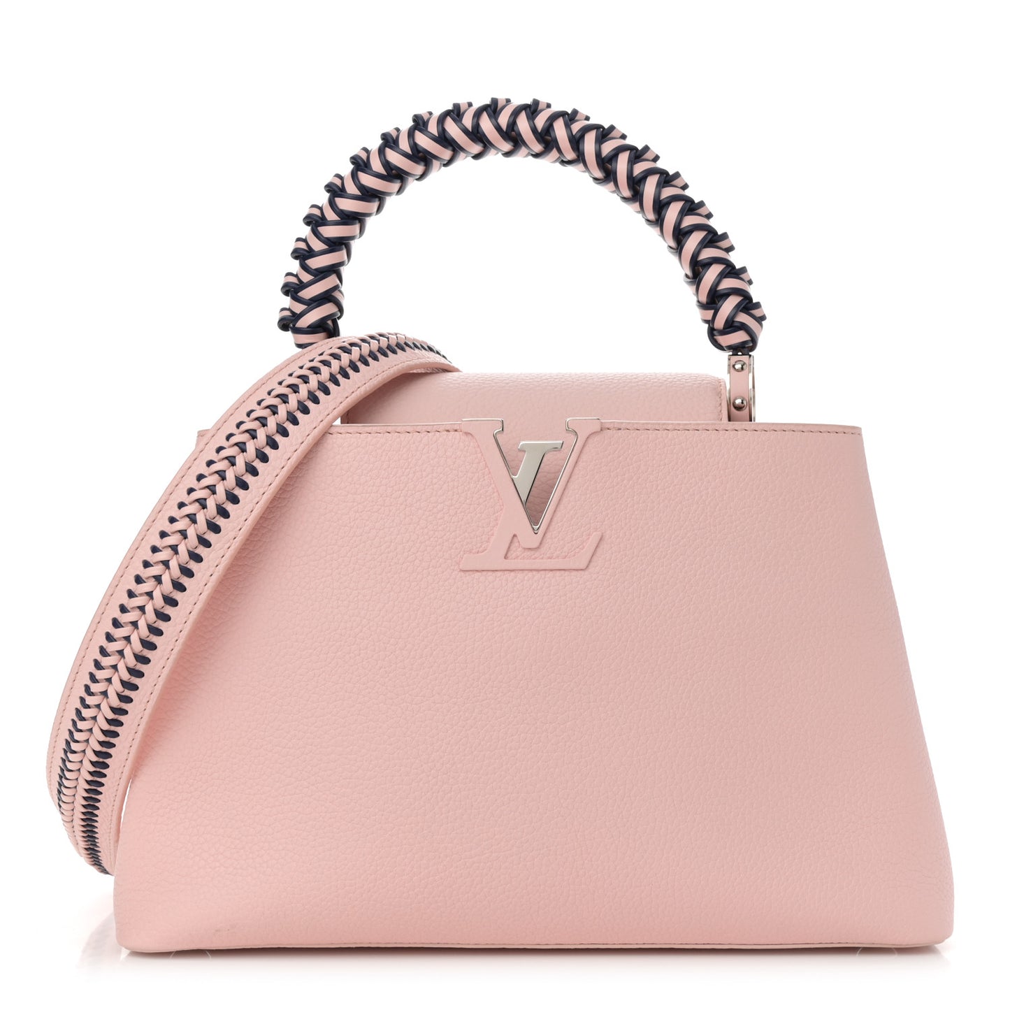 Taurillon Braided Capucines MM Light Pink