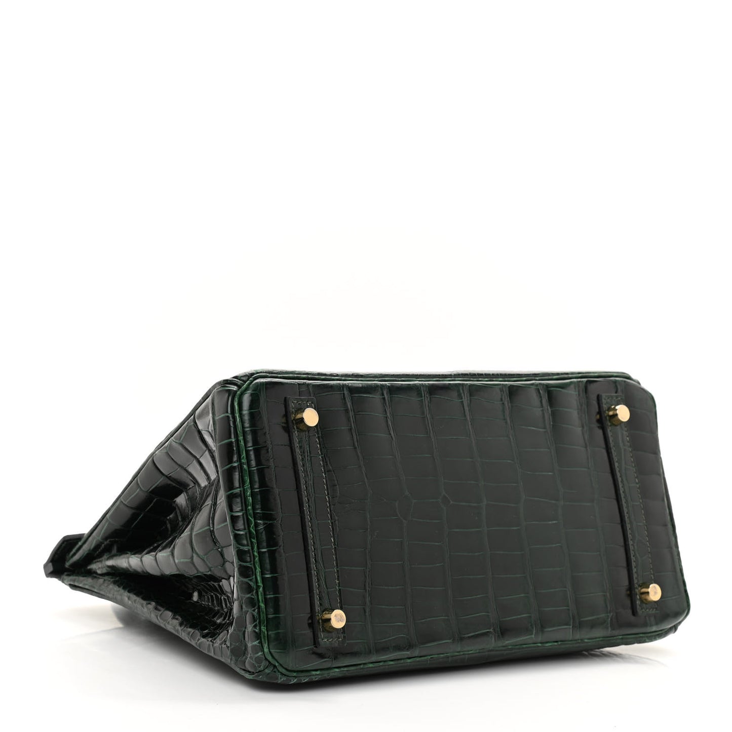 Shiny Porosus Crocodile Birkin 30 Vert Fonce