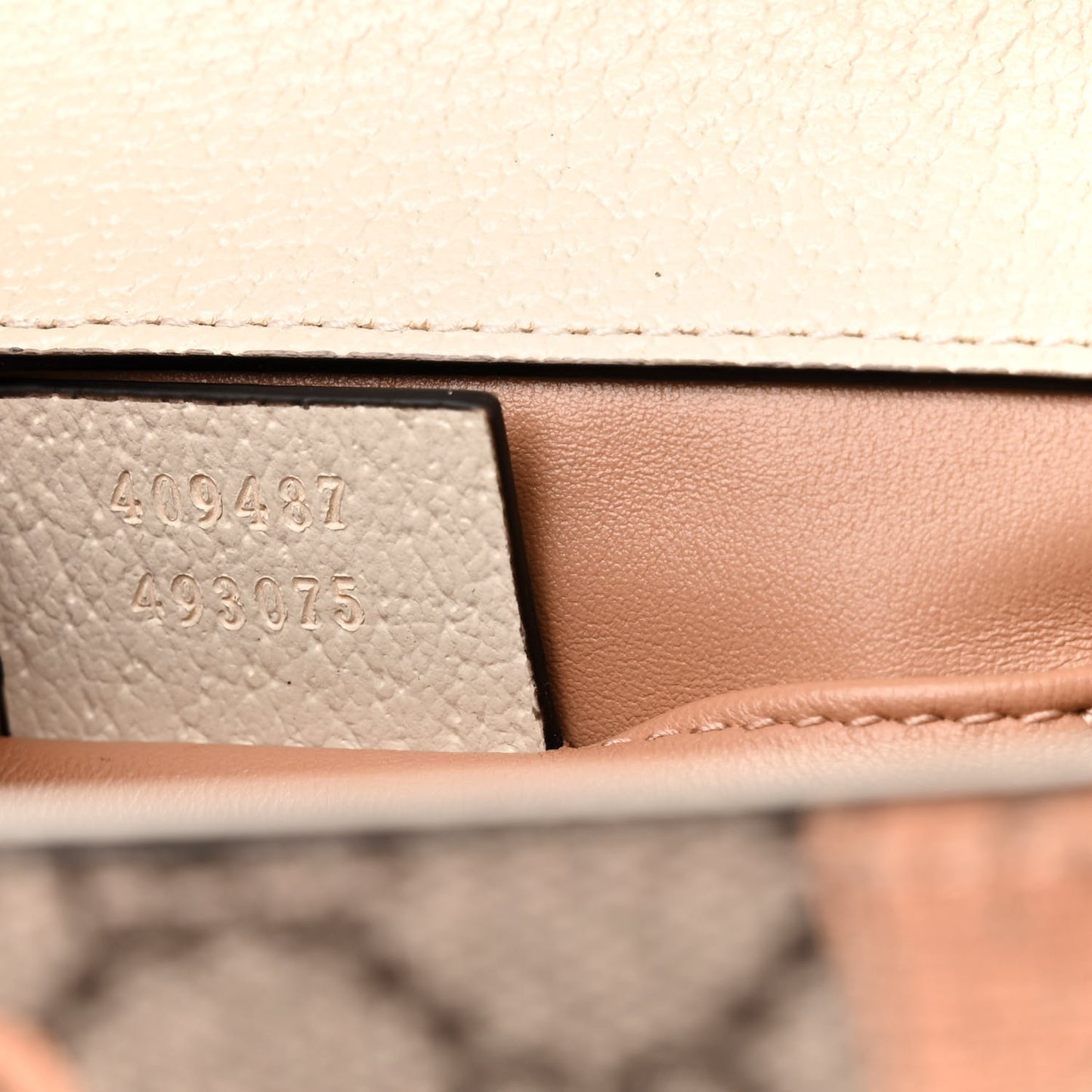 GG Supreme Monogram Berry Textured Dollar Calfskin Small Padlock Shoulder Bag Beige Ebony Light Copper Mystic White