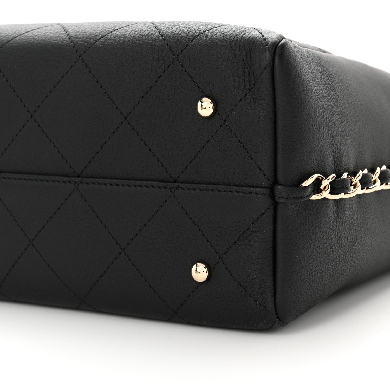 Chanel Bullskin Stitched Medium Shopping Bag Black 10 of 11