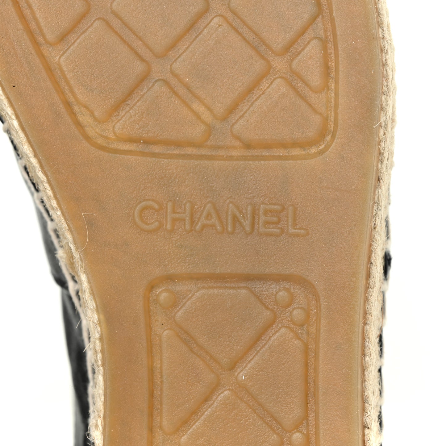 Calfskin Chain CC Espadrilles 40 Black