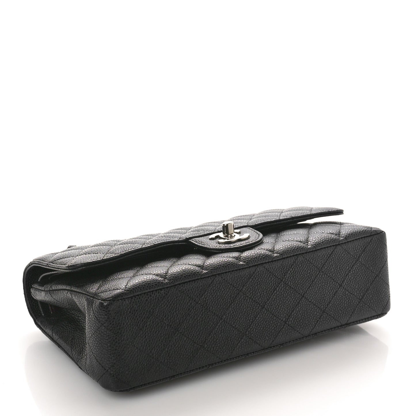 Caviar Quilted Medium Double Flap Black