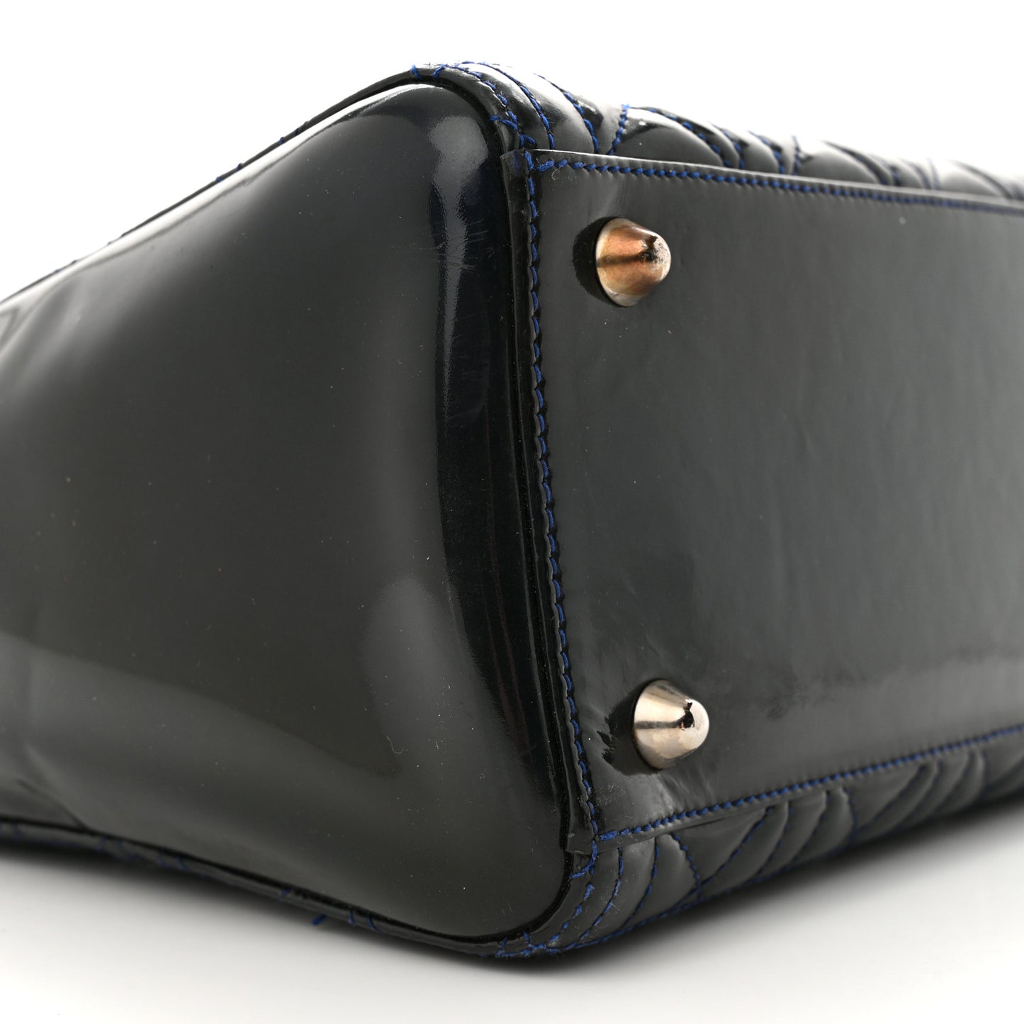 Patent Cannage Large Lady Dior Navy Blue