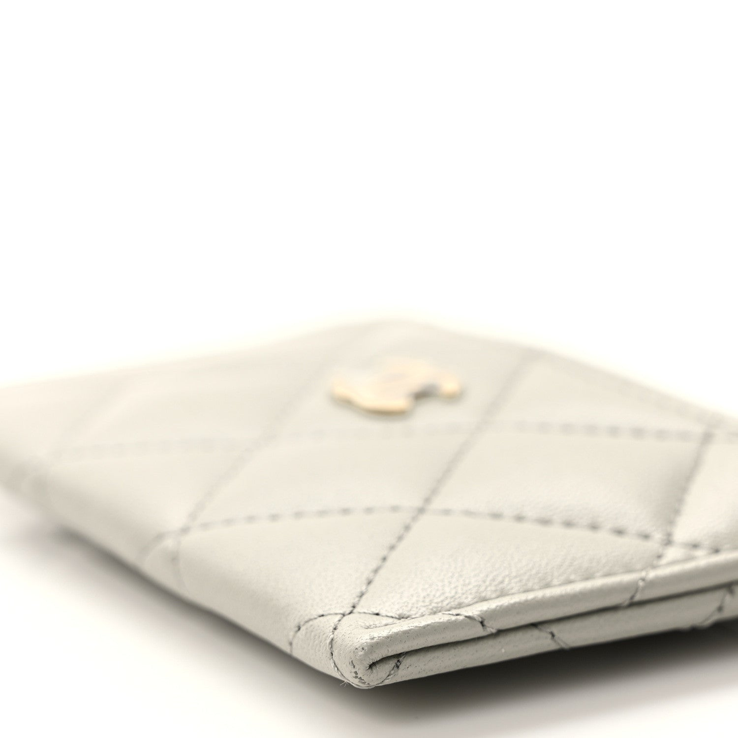 Chanel Lambskin Quilted Card Holder Grey 10 of 11