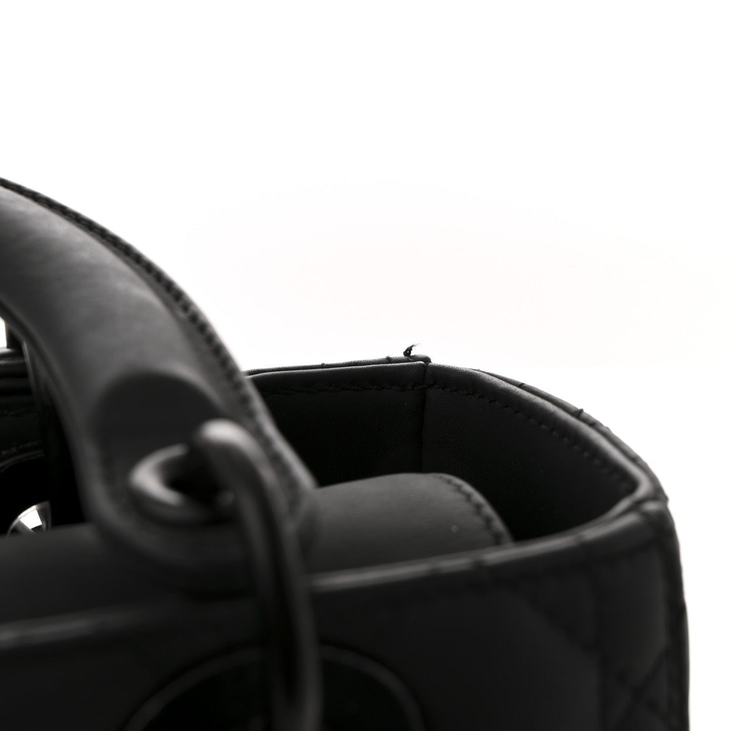 Ultra Matte Calfskin Cannage Medium Lady Dior Black