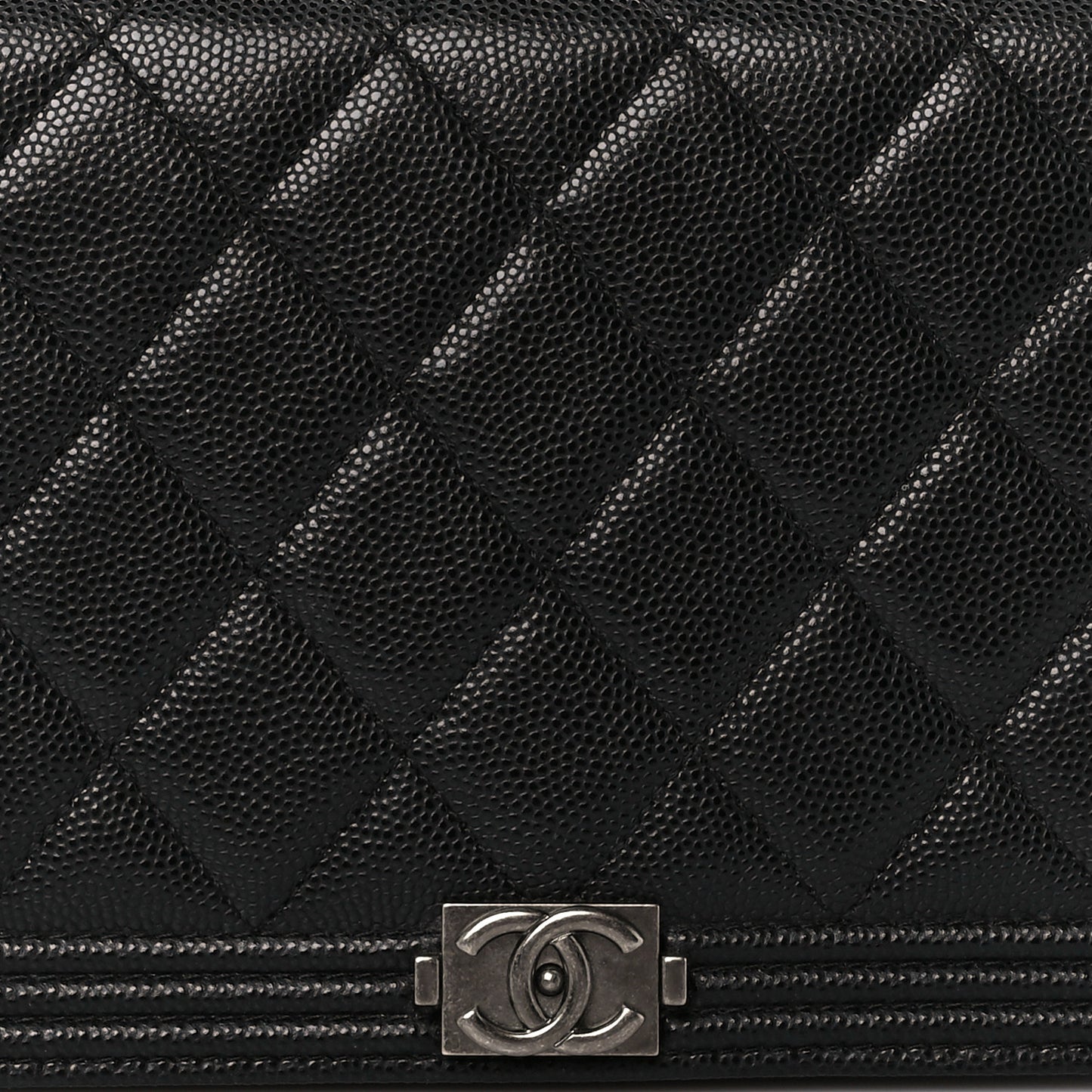 Caviar Quilted Boy Wallet On Chain WOC Black