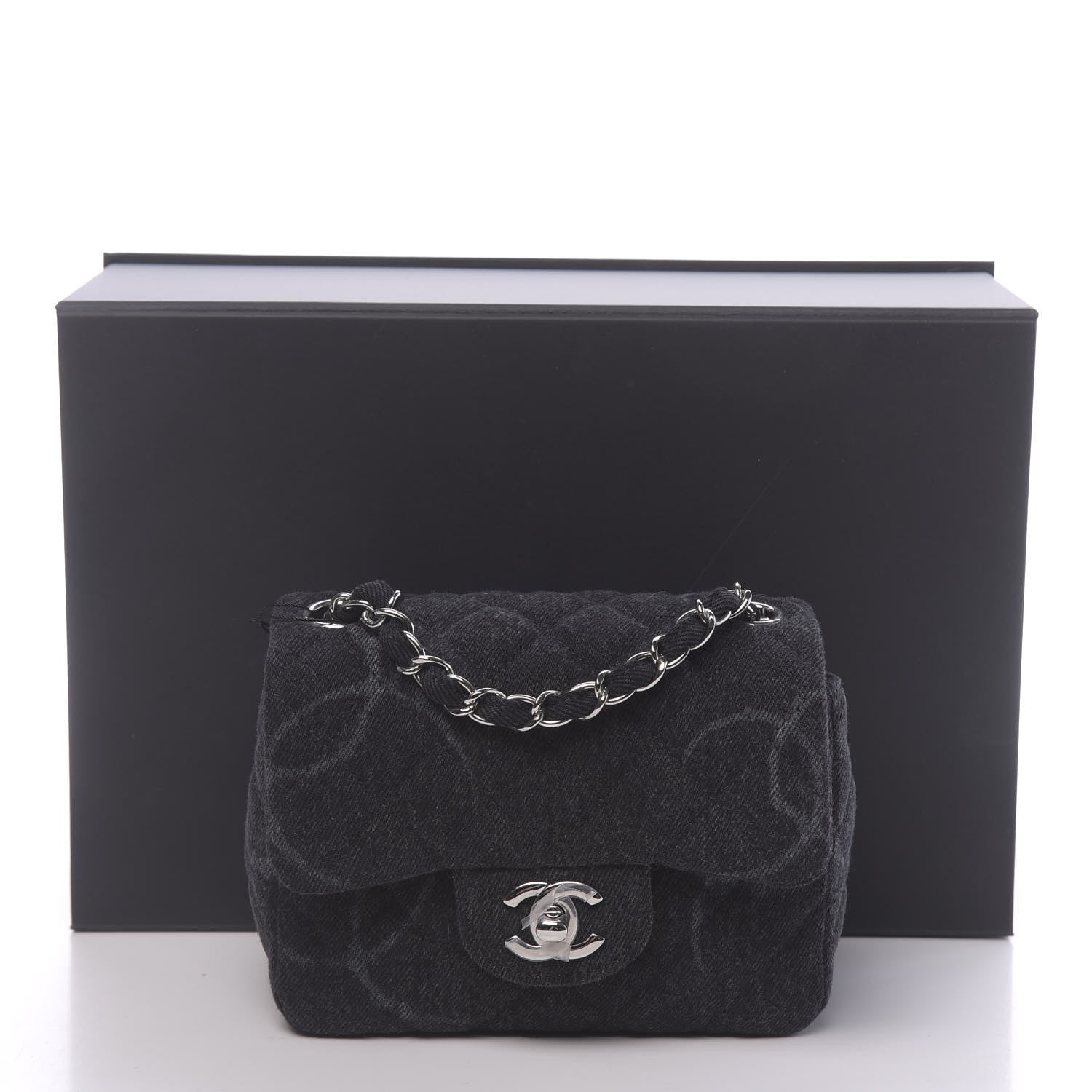 Chanel Denim CC Quilted Mini Square Flap Black 11 of 11