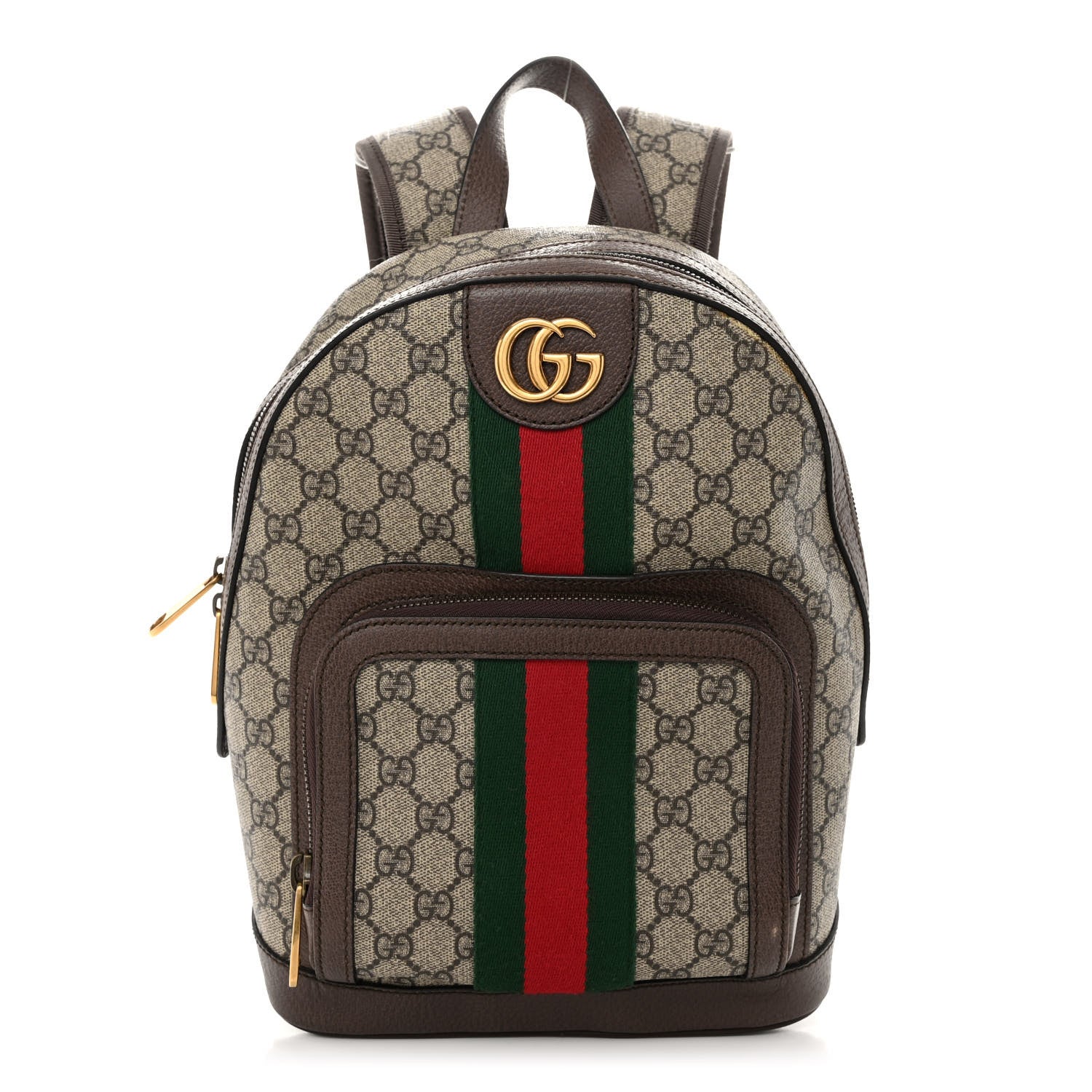 Gucci GG Supreme Monogram Calfskin Web Small Ophidia Day Backpack Beige Ebony New Acero 1 of 10