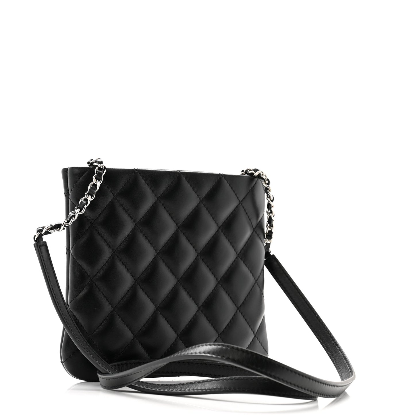 Lambskin Quilted Crossbody Bag Black