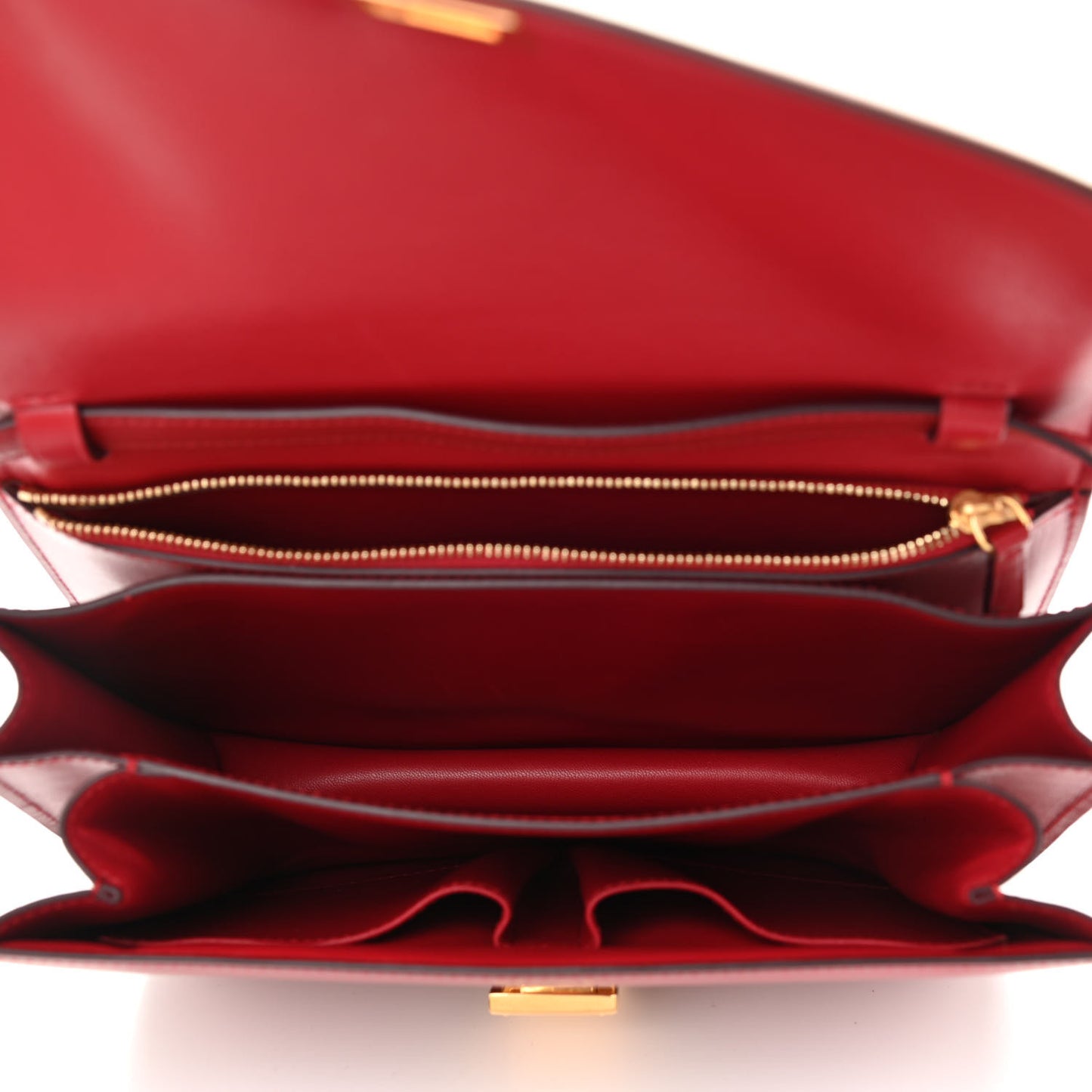 Box Calfskin Medium Classic Box Flap Bag Red