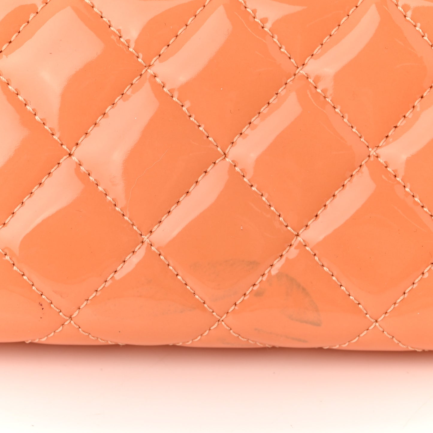 Patent Quilted Medium Just Mademoiselle Bowling Bag Orange