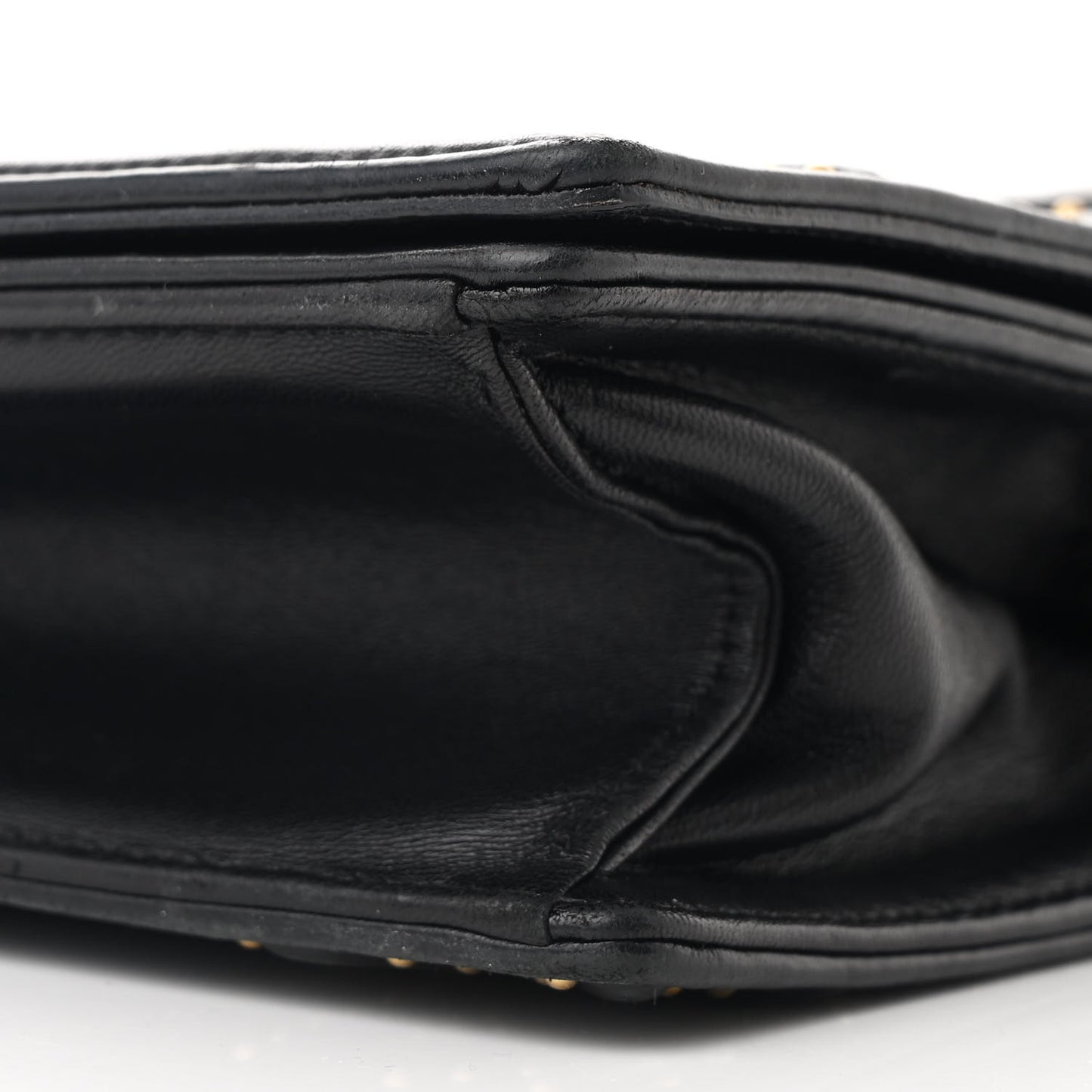 Lambskin Studded Medium Diorama Flap Bag Black