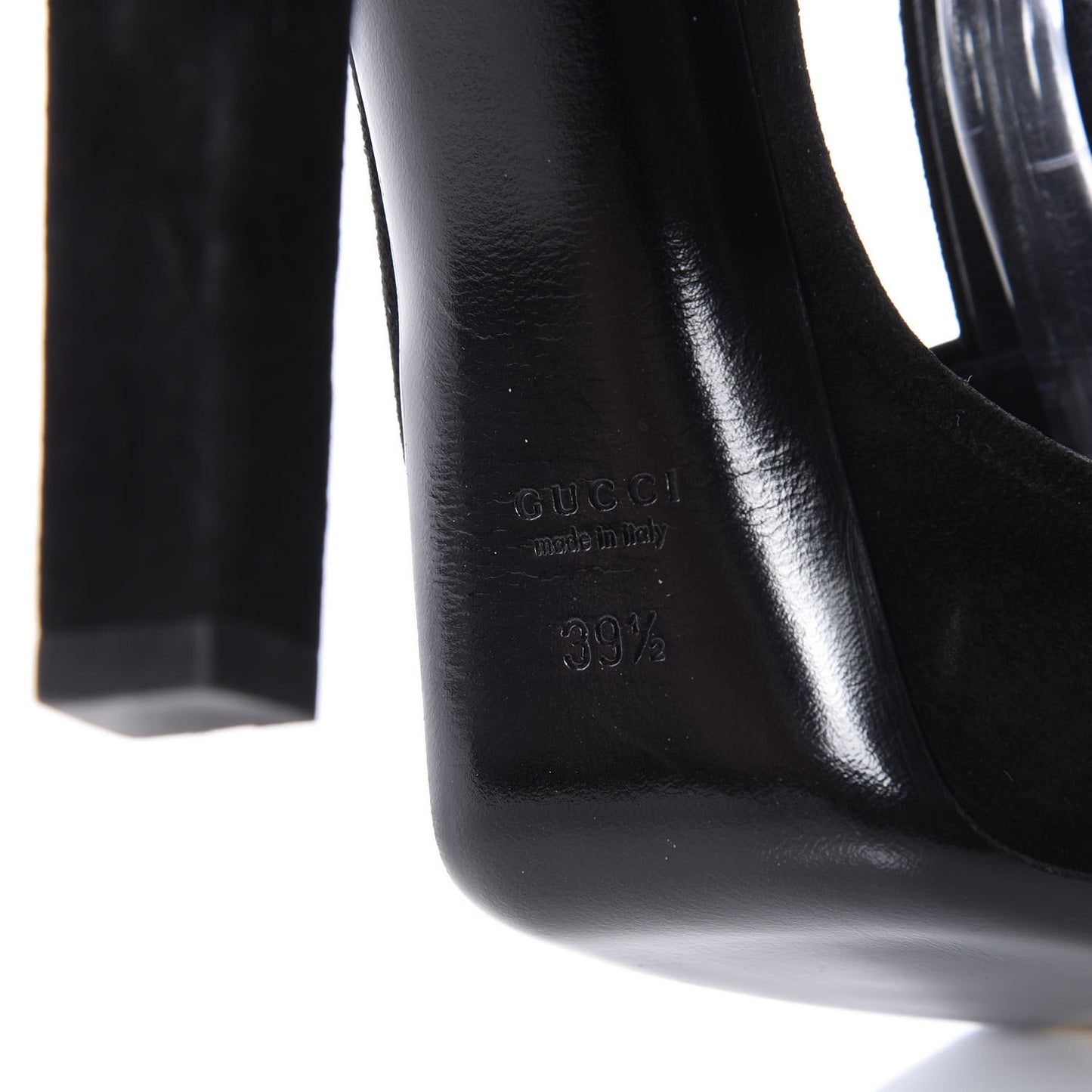 Suede Keira T Strap Platforms 39.5 Black