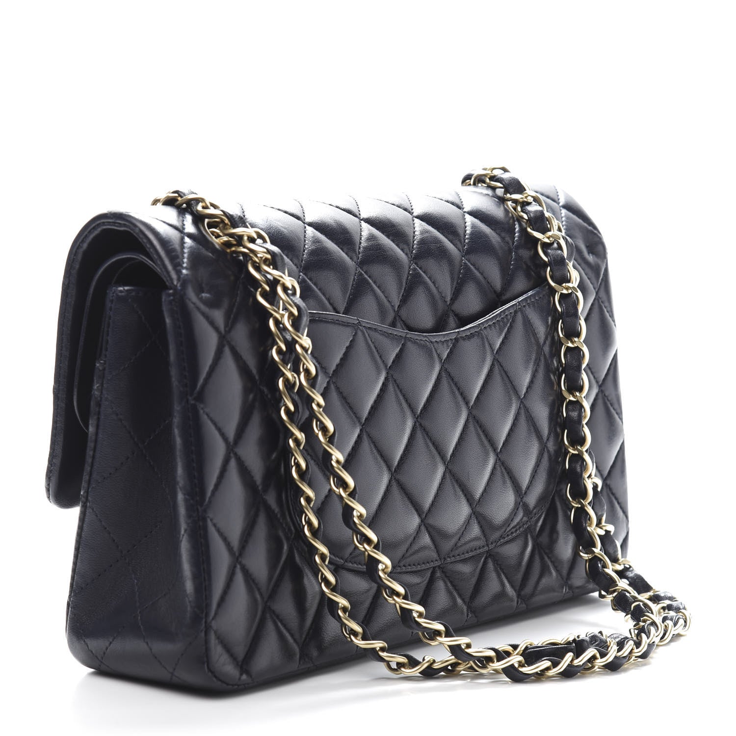 Chanel Lambskin Quilted Medium Double Flap Navy 3 of 13