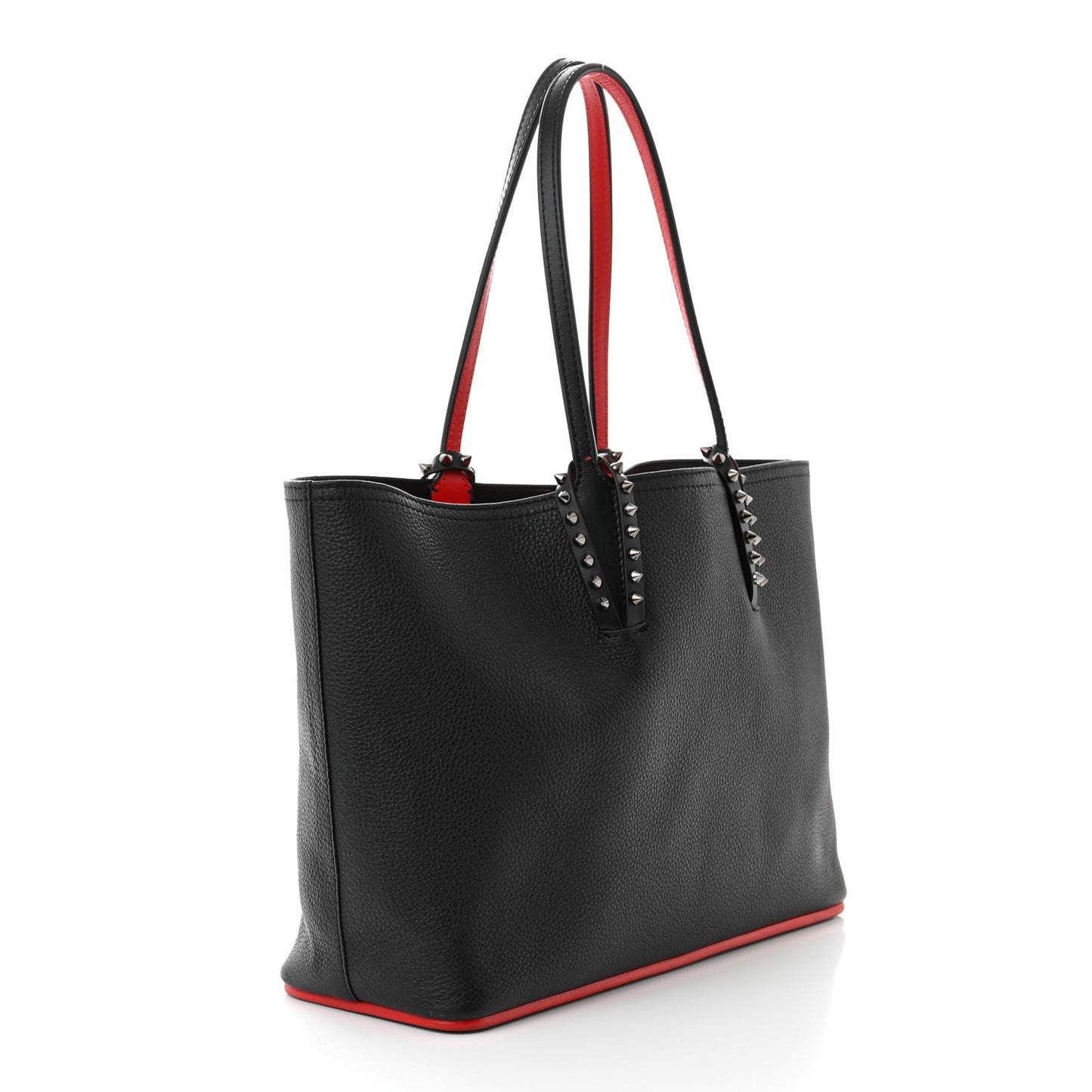 Calfskin Empire Spikes Small East West Cabata Tote Black